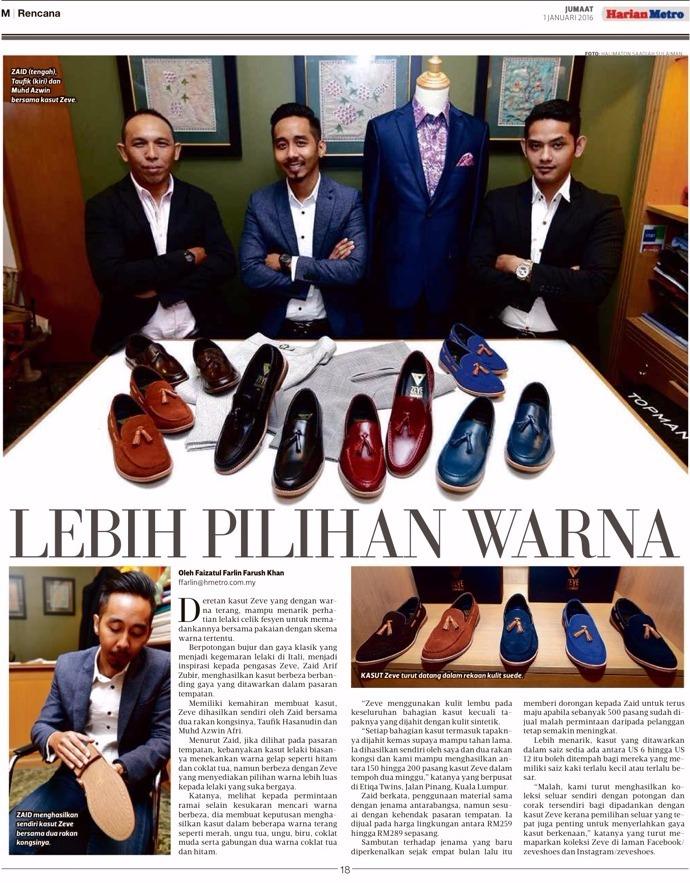 Zeve In The News - Harian Metro 1st Jan 2016