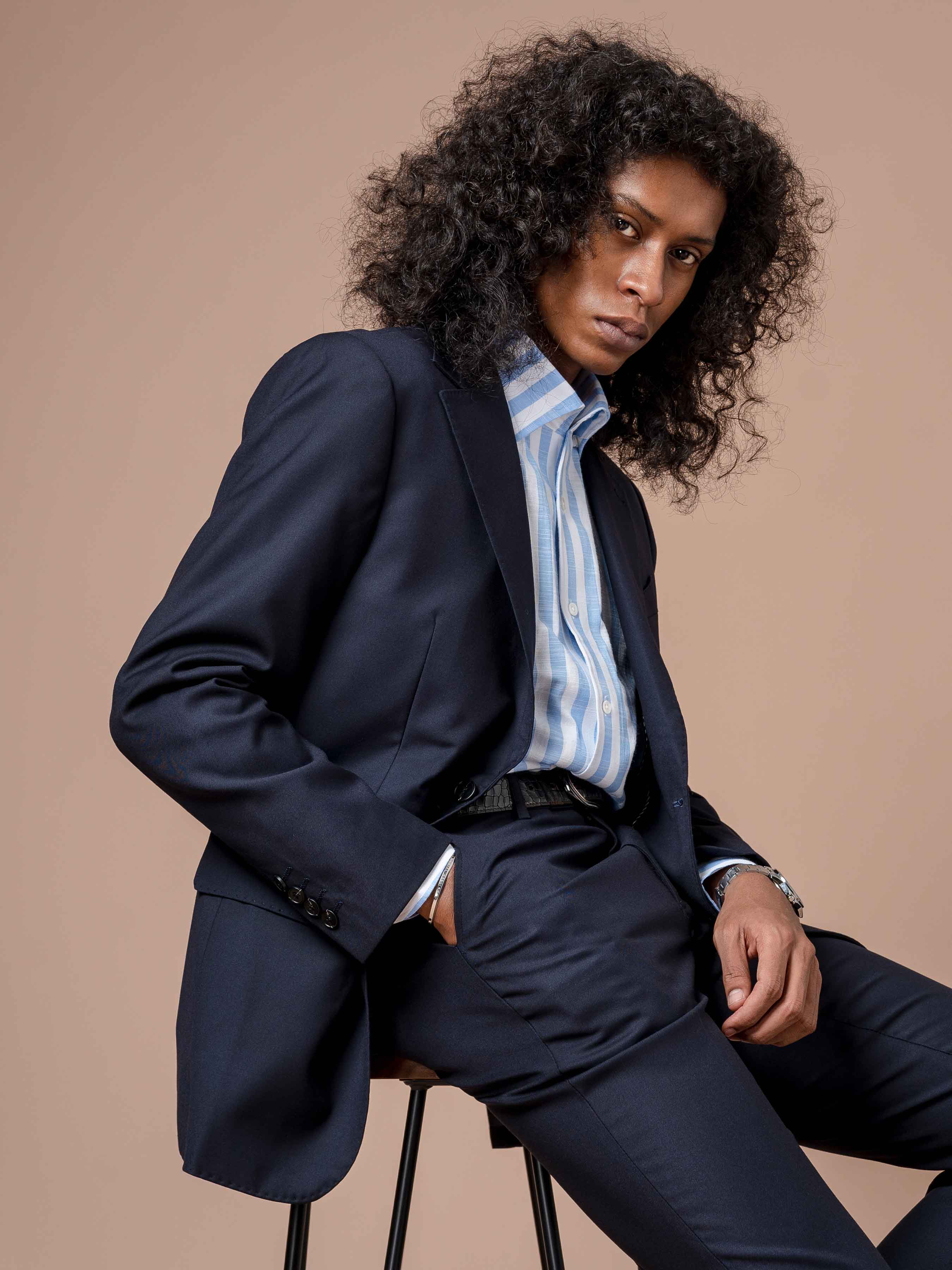 Emanuel Striped Shirt - Blue One-piece Collar