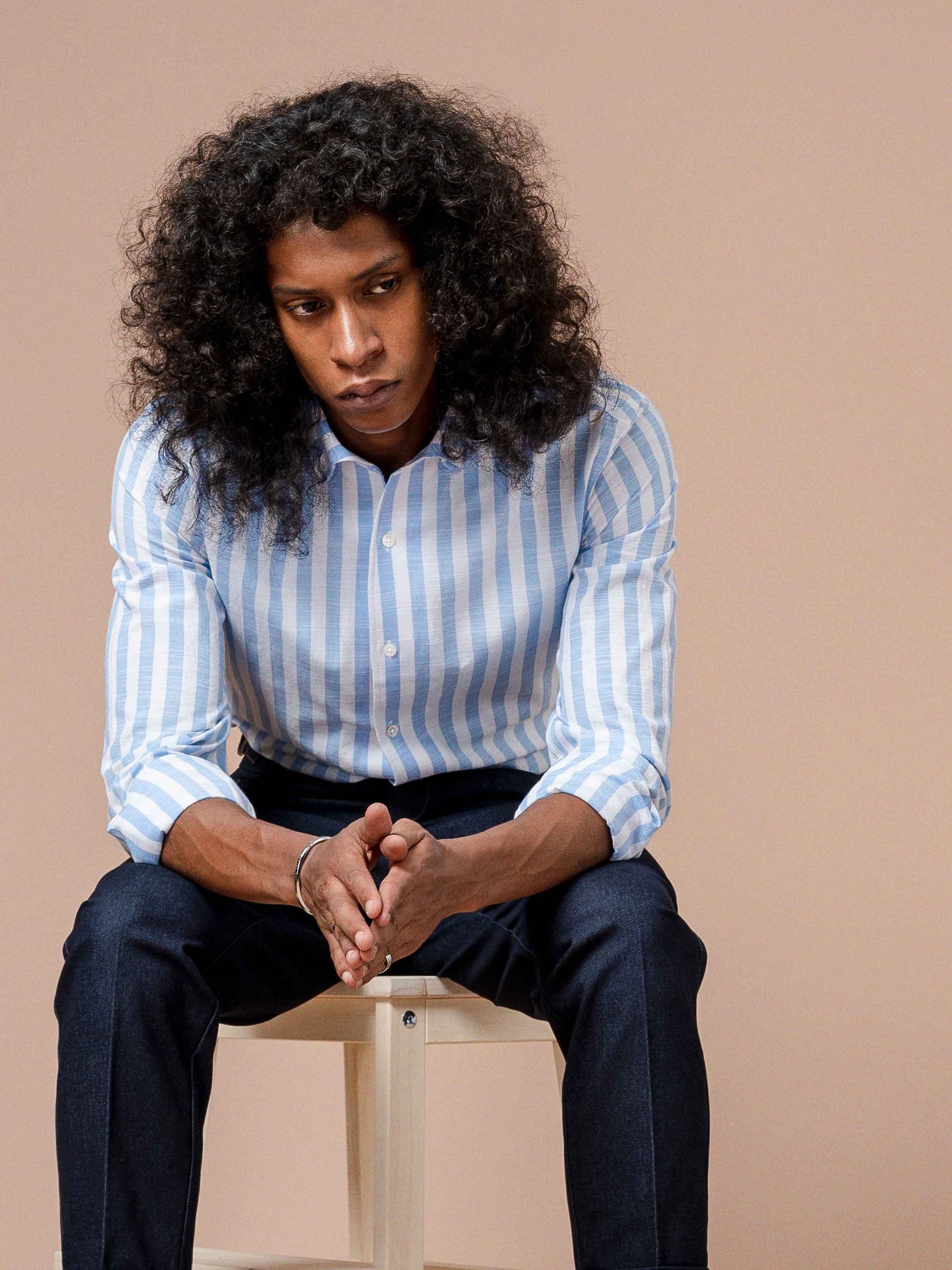 Emanuel Striped Shirt - Blue One-piece Collar