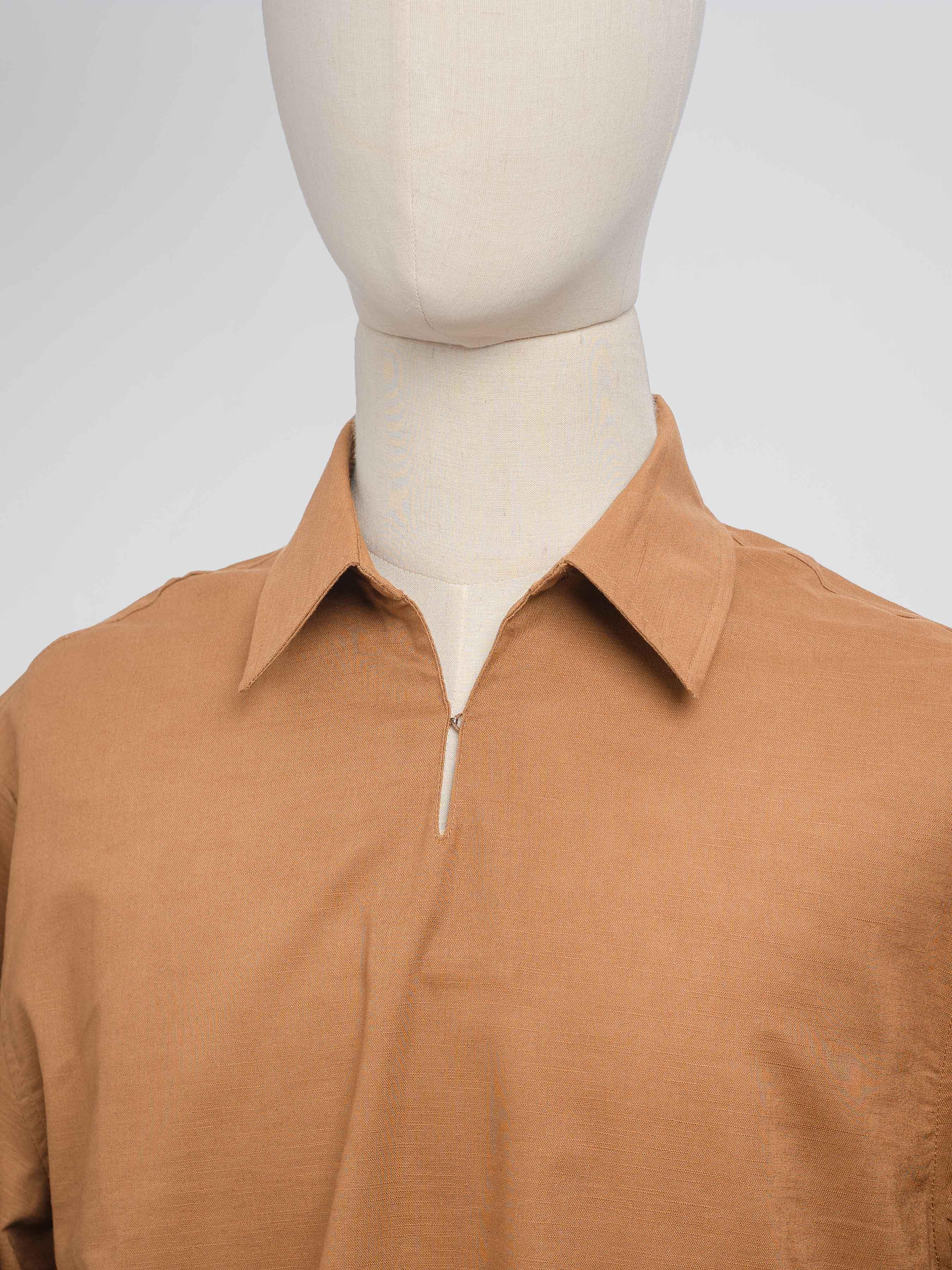 ArisLinenShirtCappuccino2 - Zeve