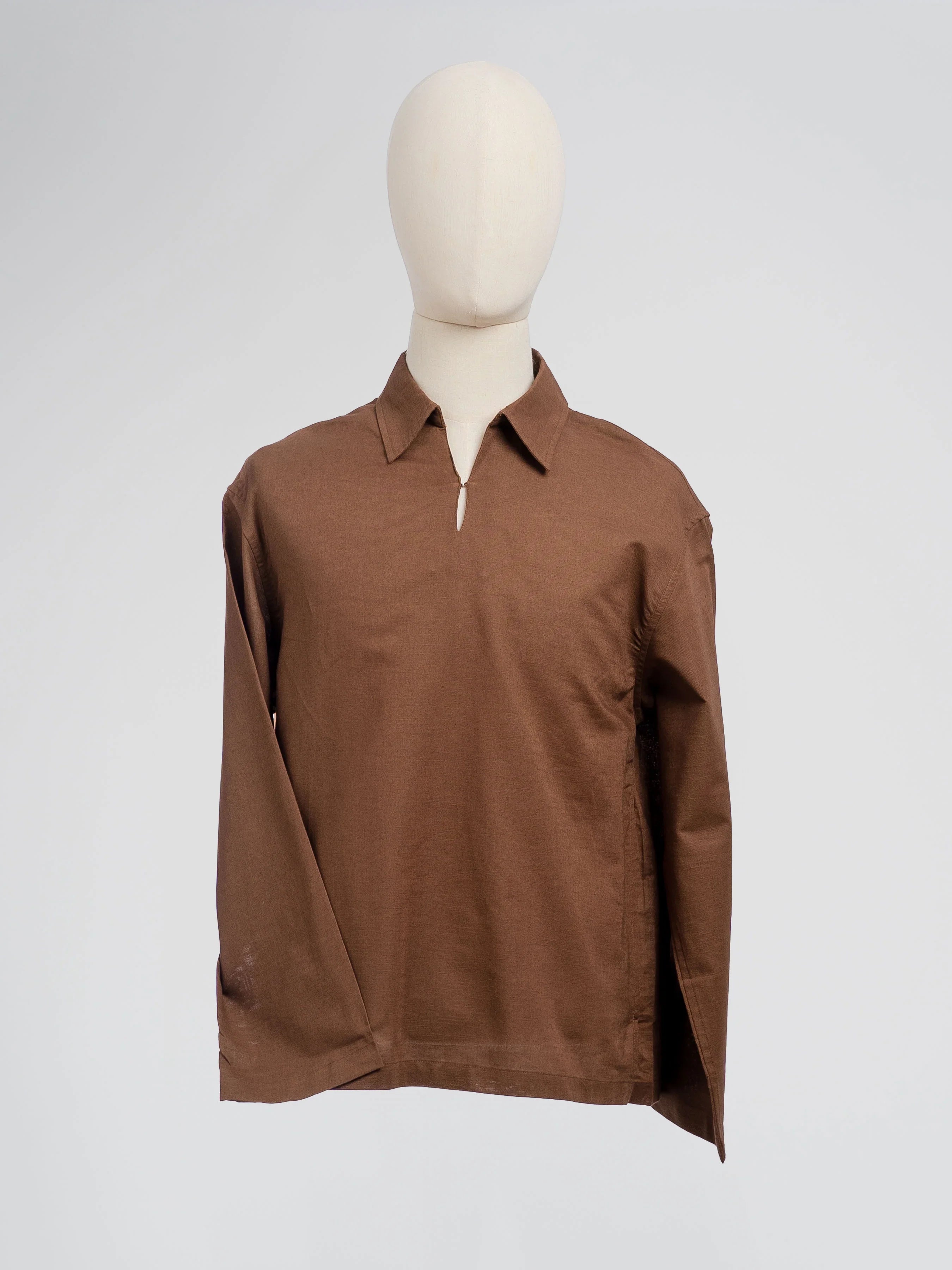 ArisLinenShirtCoffee1 - Zeve