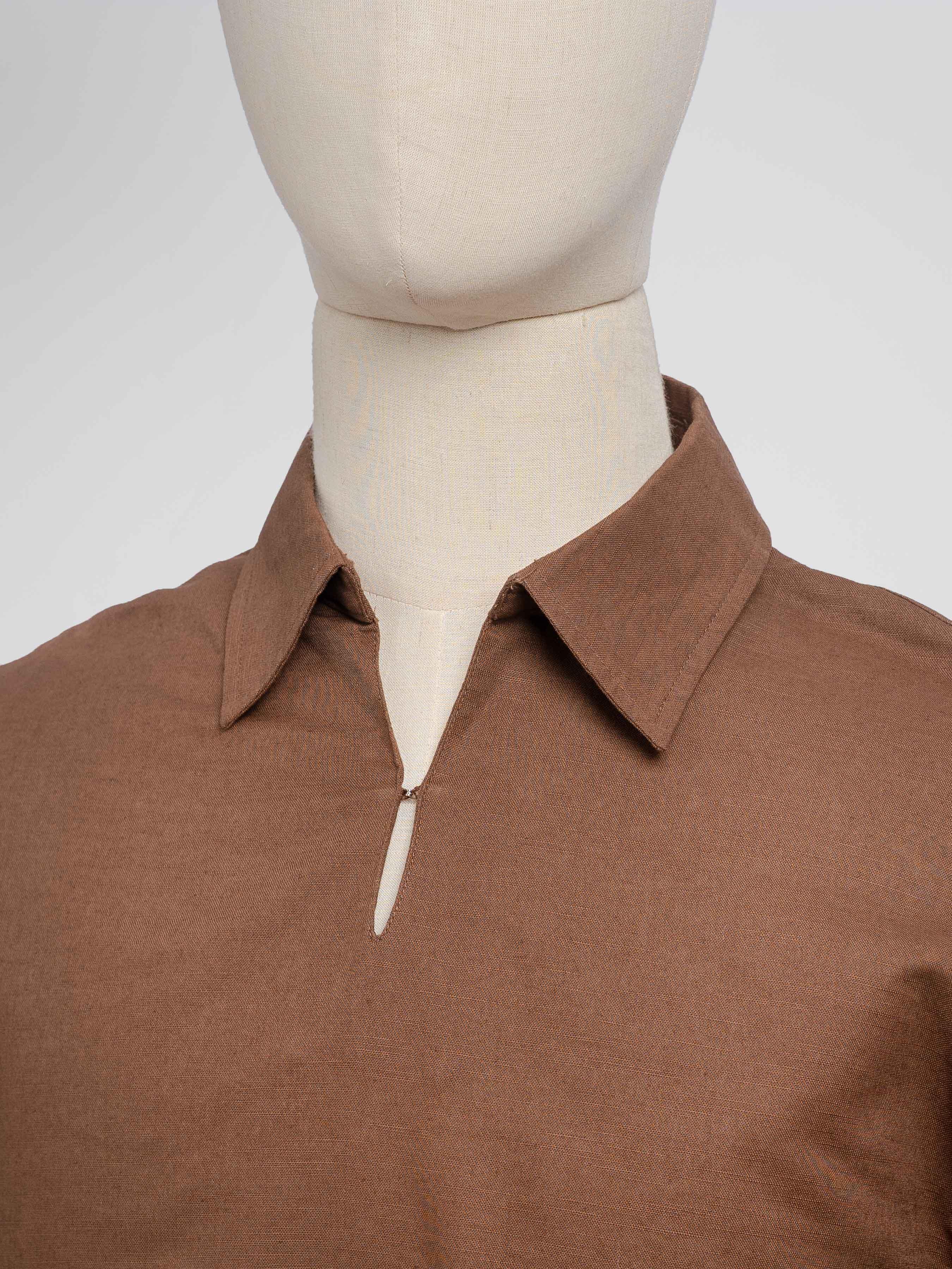 ArisLinenShirtCoffee2 - Zeve
