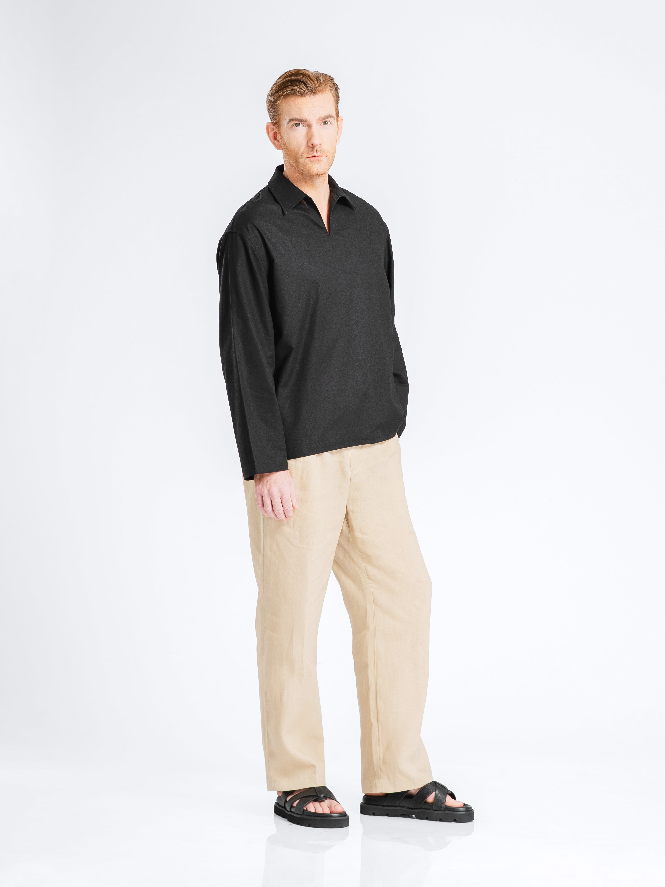 Aris Linen Shirt - Black