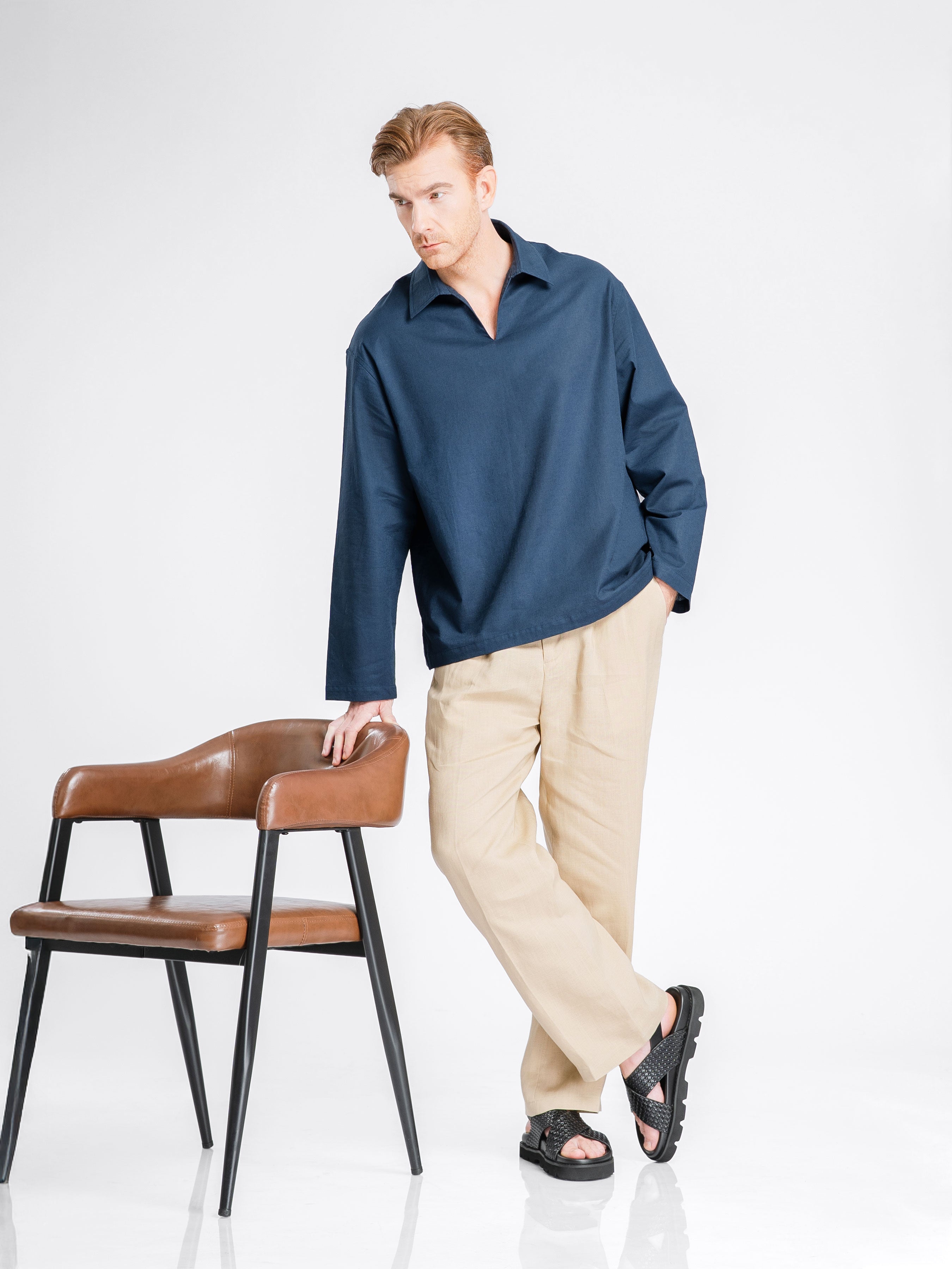 Aris Linen Shirt - Blue