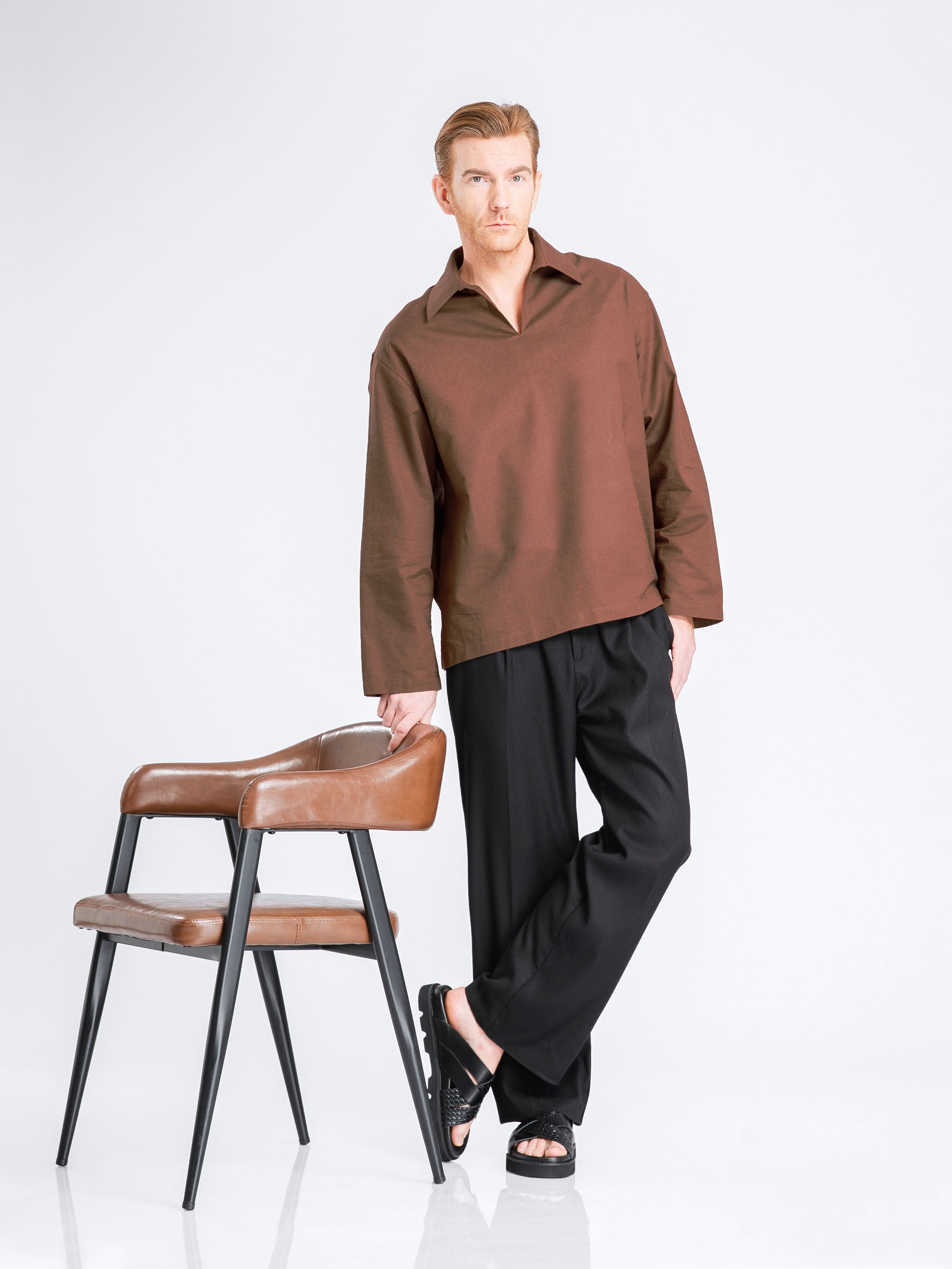 Aris Linen Shirt - Coffee