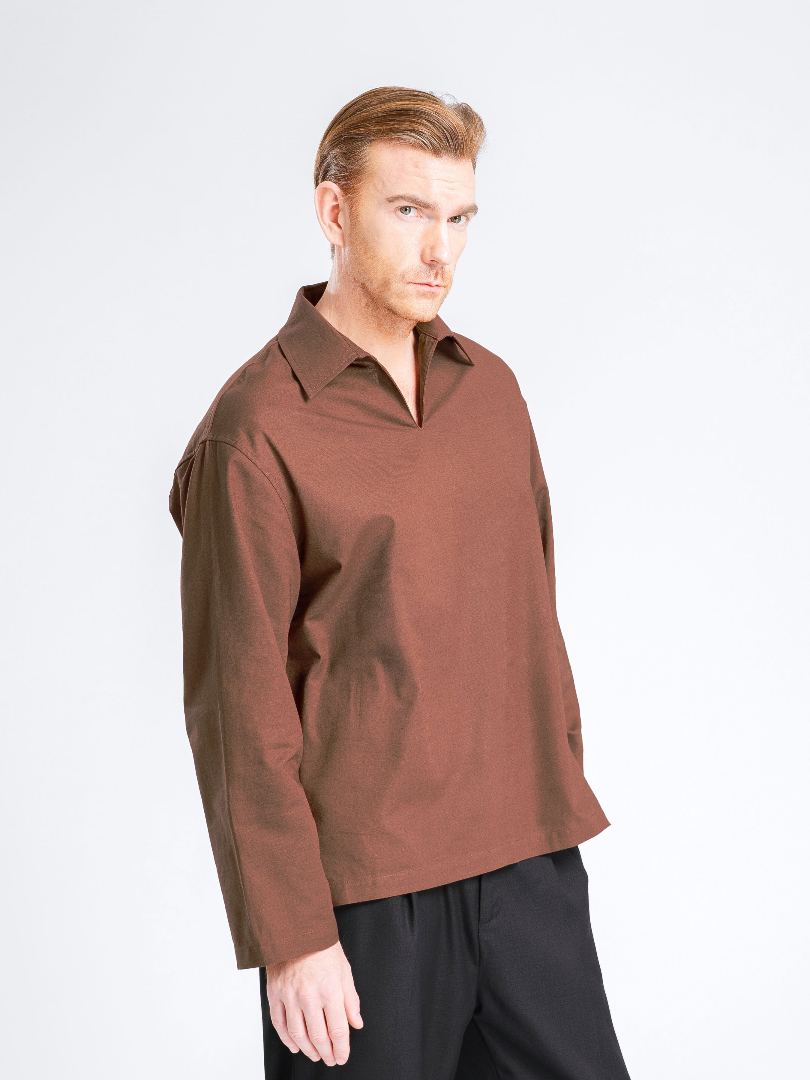 Aris Linen Shirt - Coffee