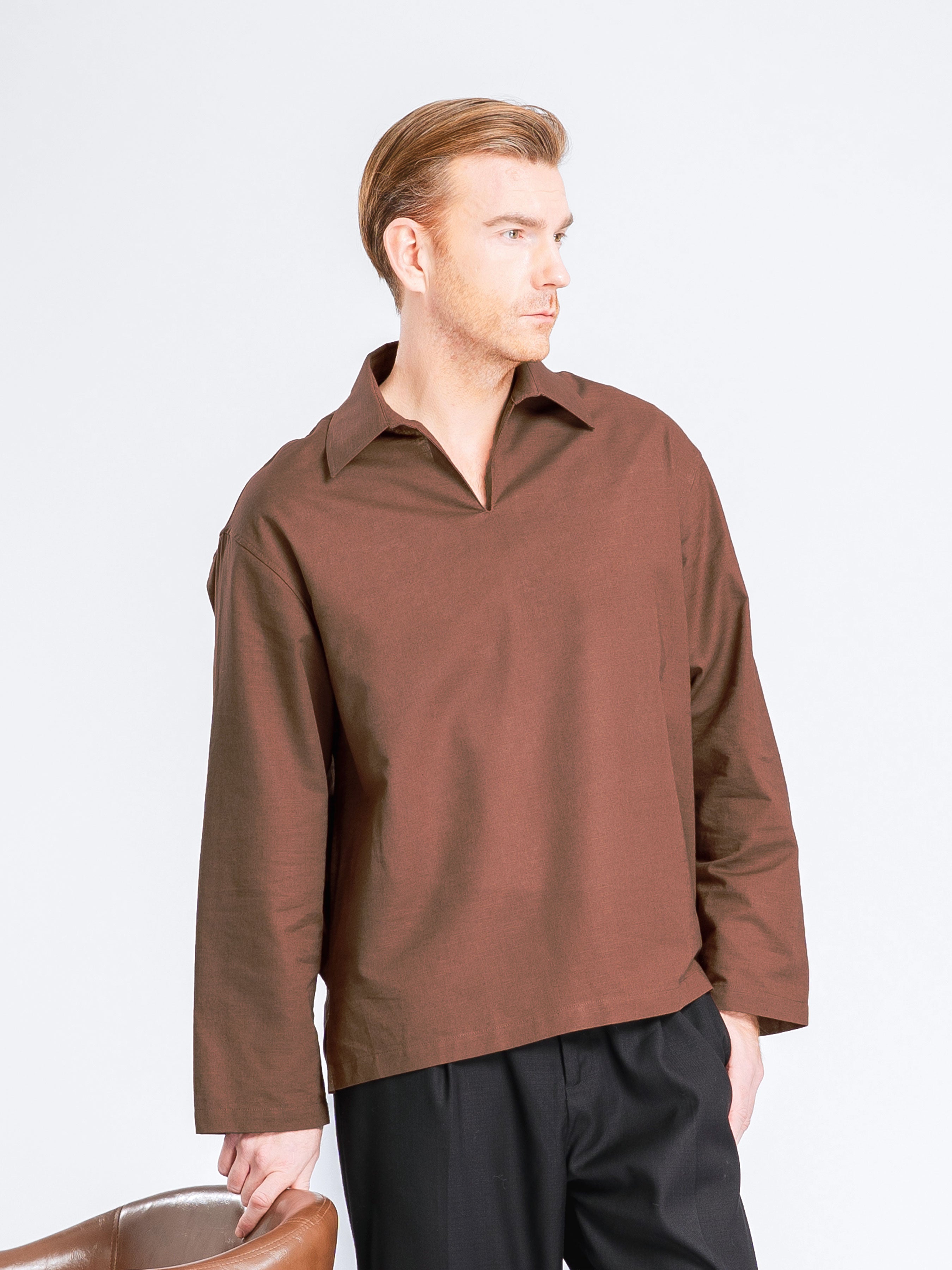 Aris Linen Shirt - Coffee