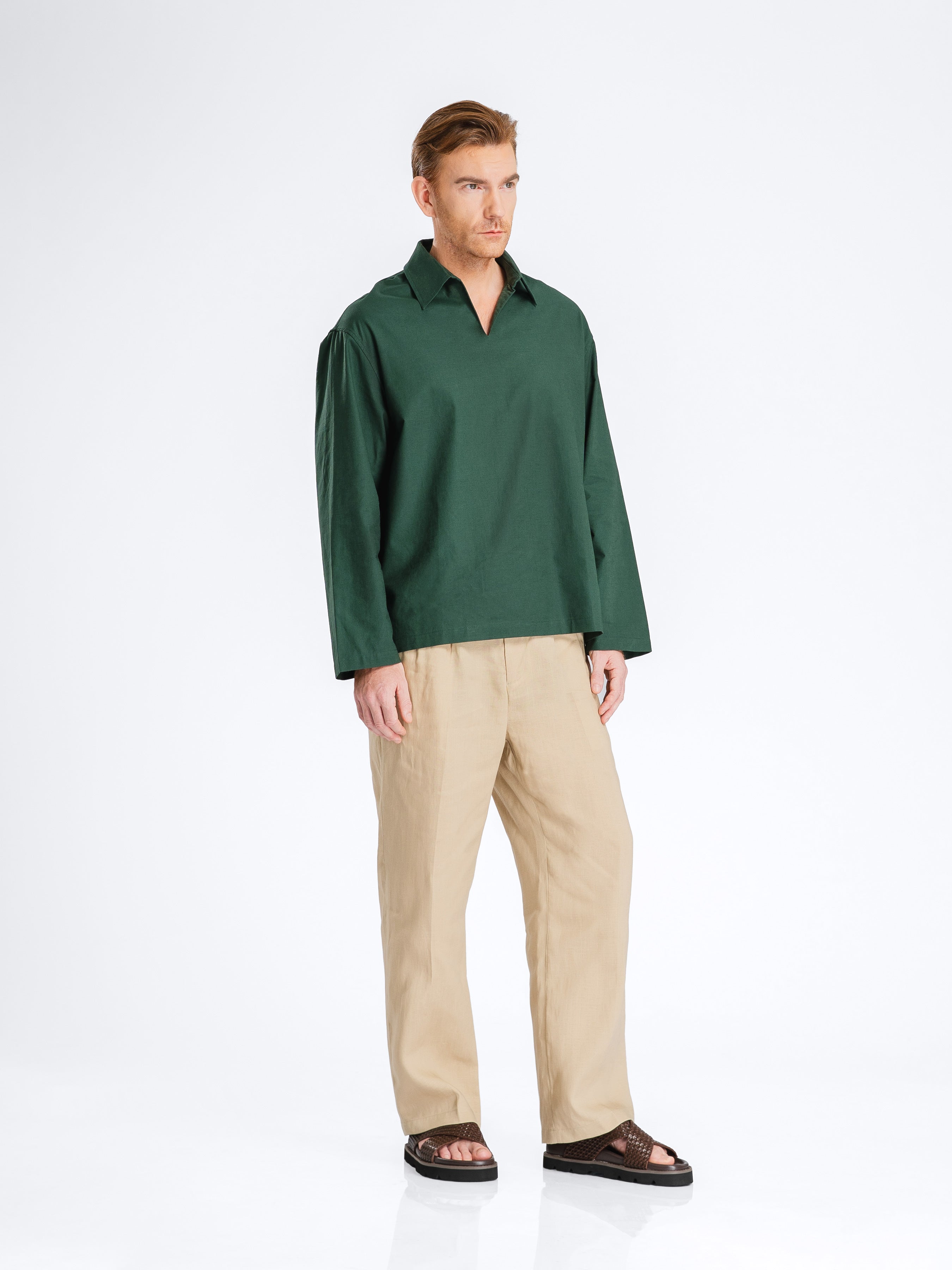 Aris Linen Shirt - Green