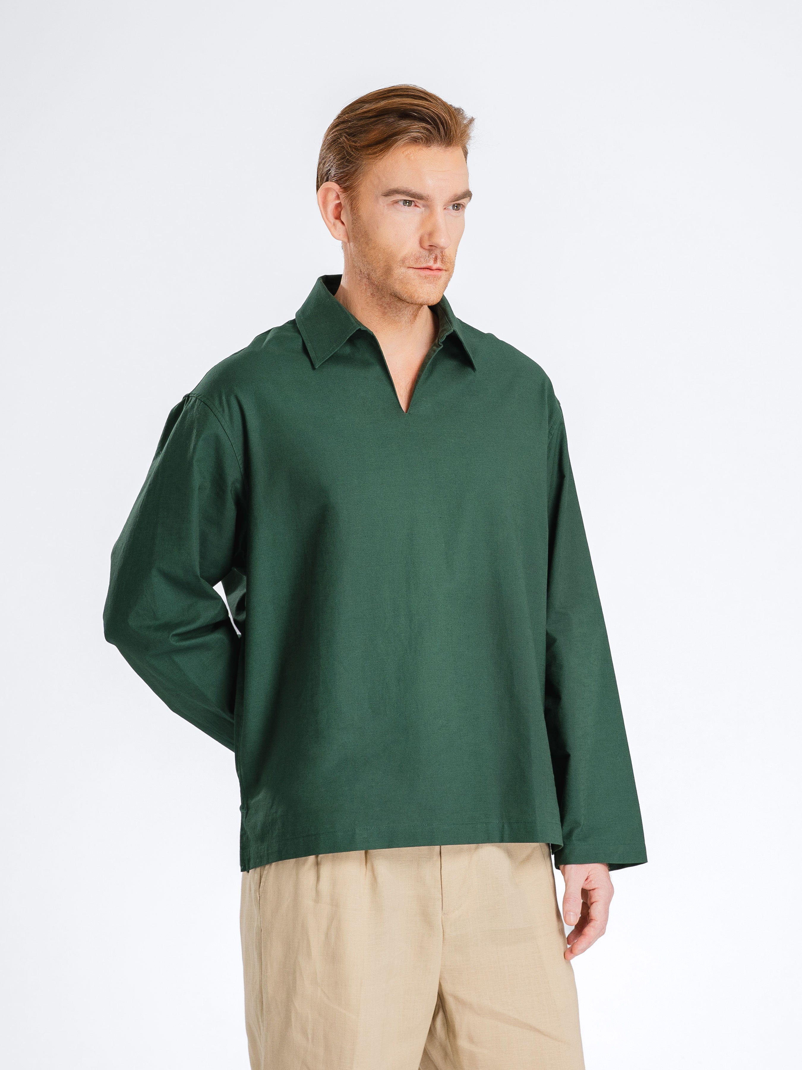 Aris Linen Shirt - Green