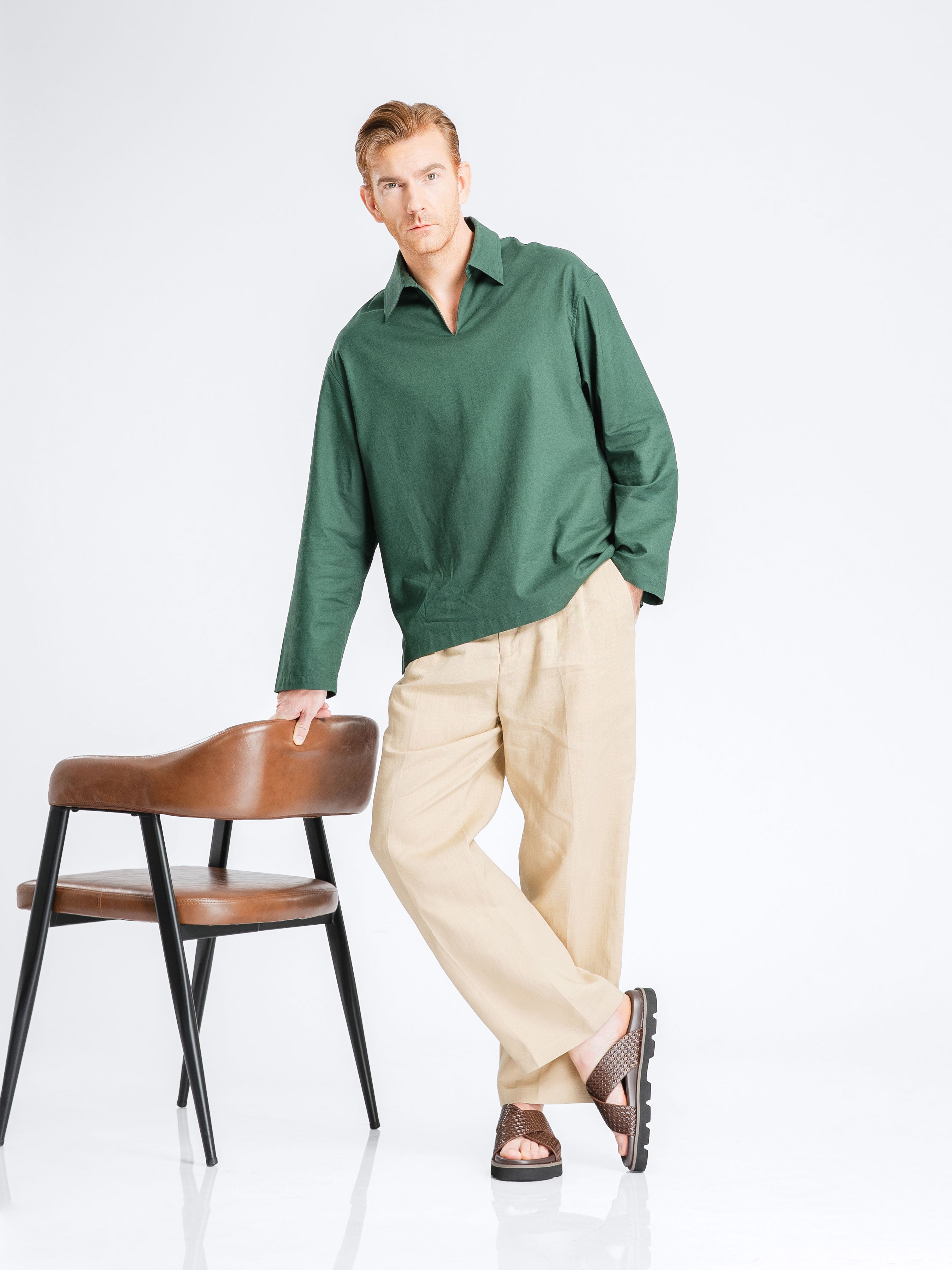 Aris Linen Shirt - Green