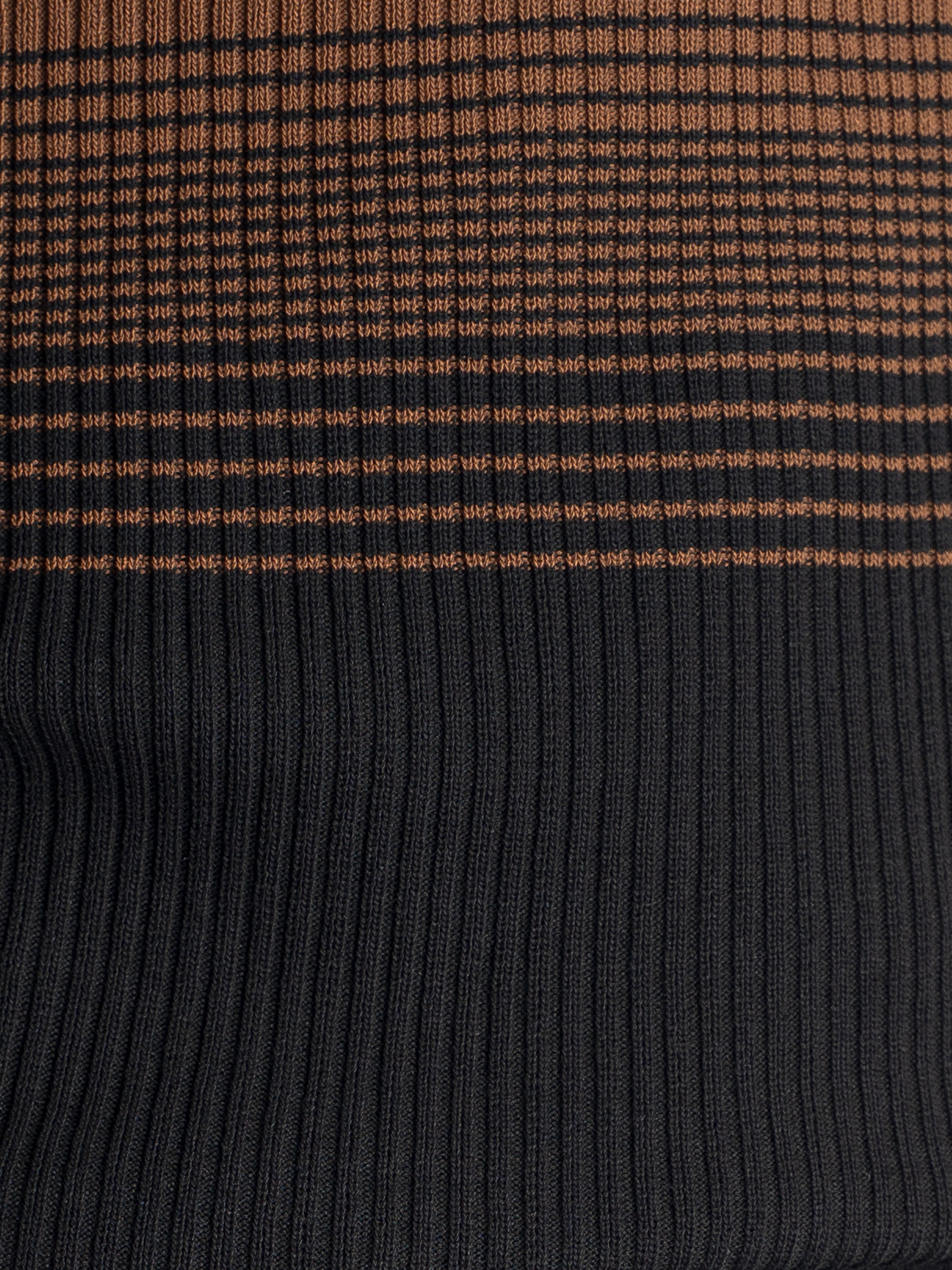 Arlo Striped Polo Tee - Brown Quarter-Zip