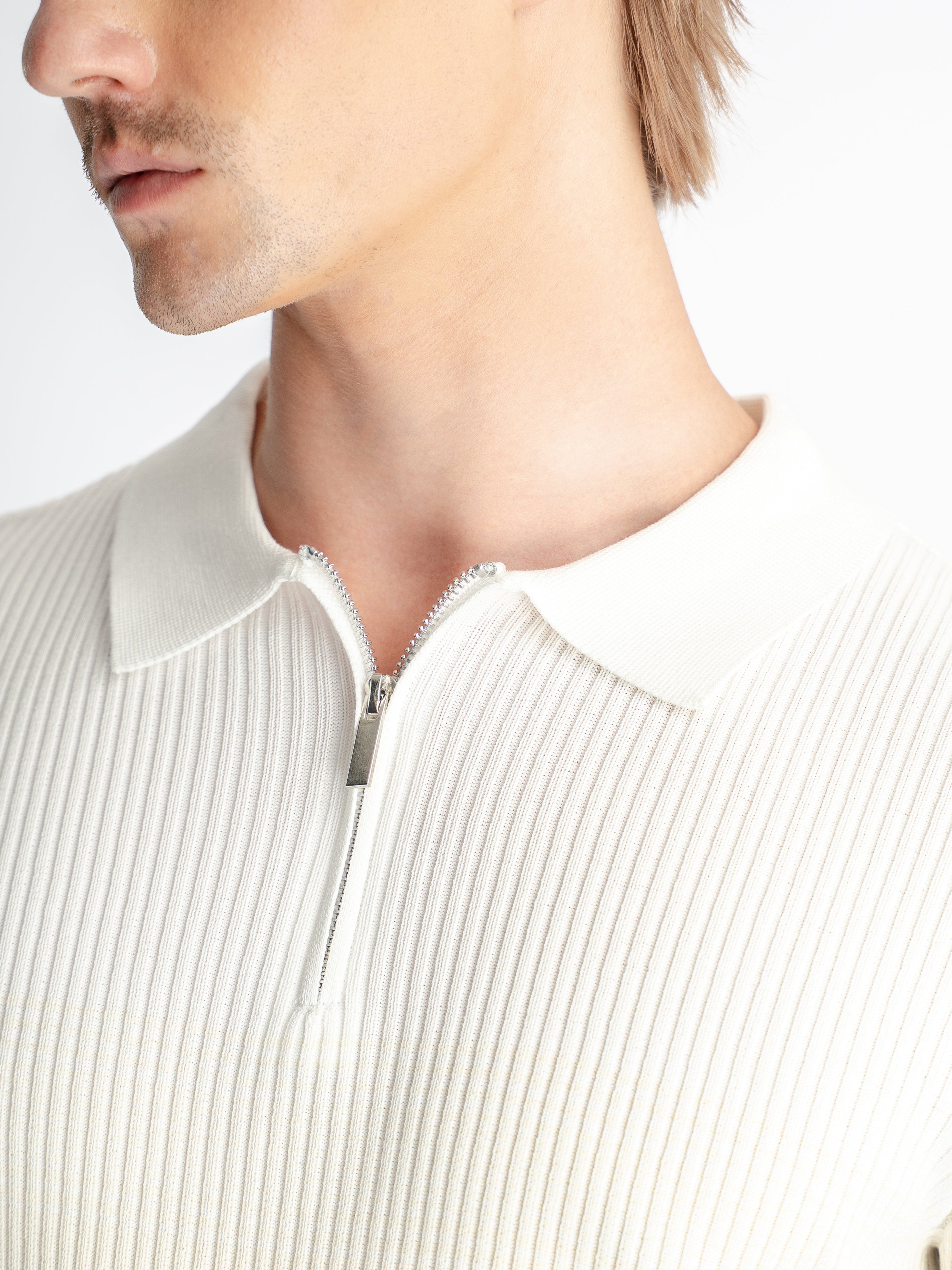 Arlo Striped Polo Tee - Green Quarter-Zip