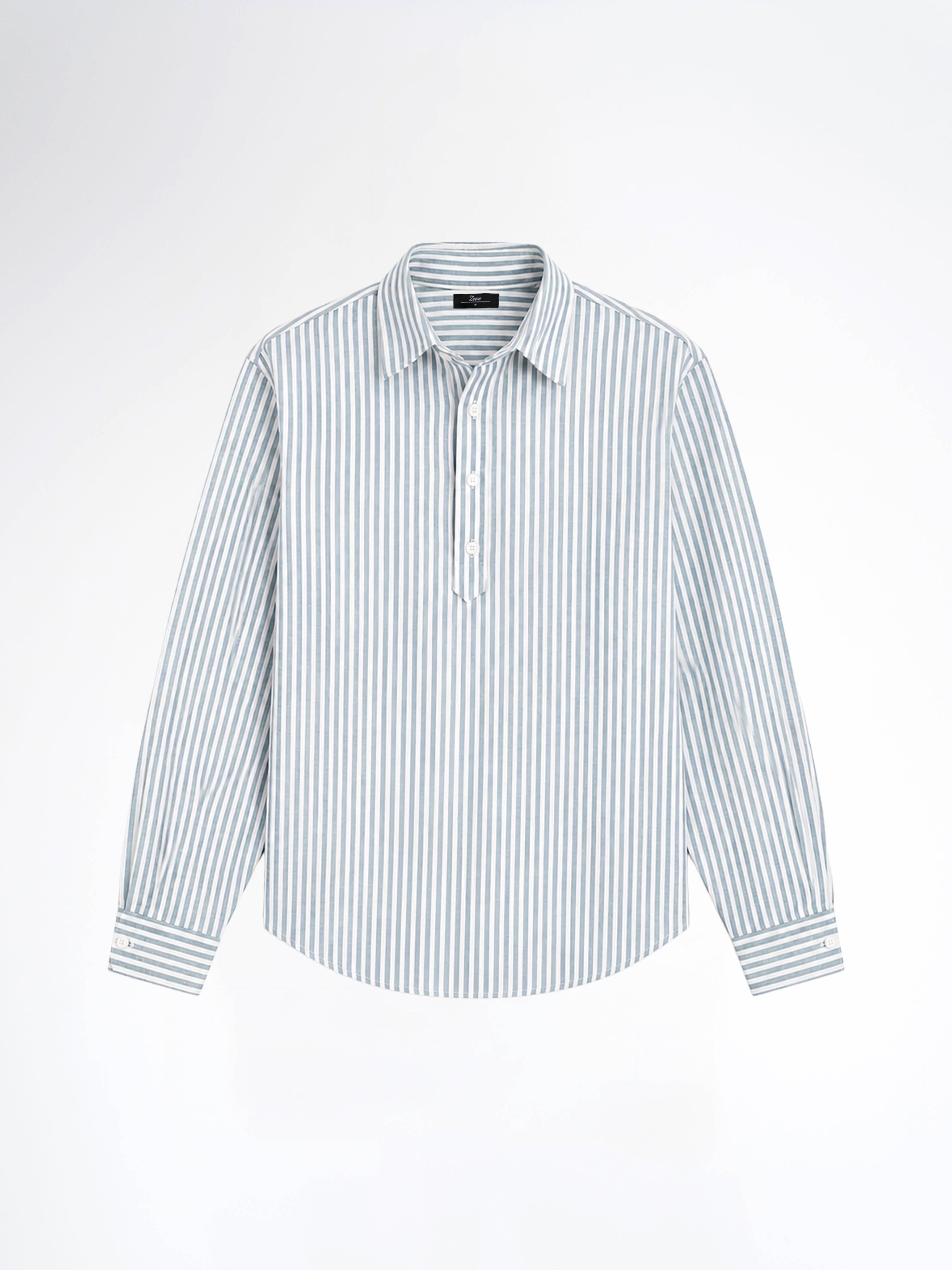 Armand Linen Shirt - White Blue Line (Stripe)