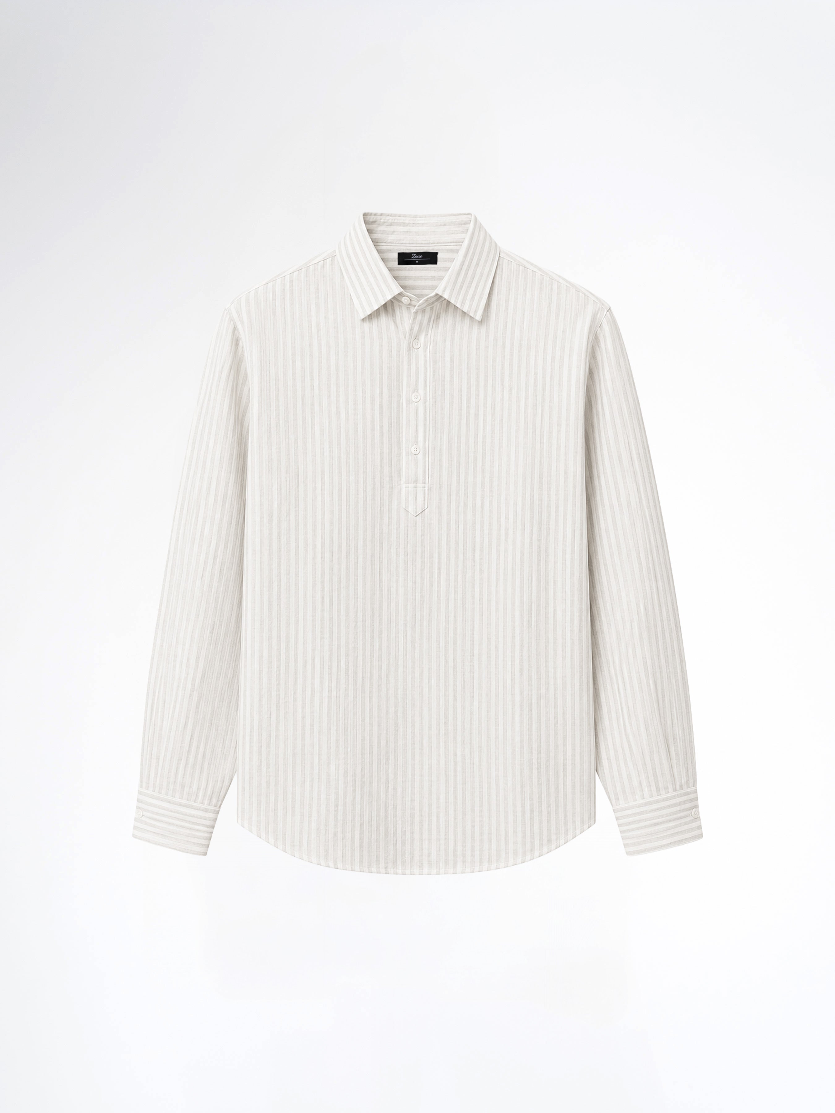 Armand Linen Shirt - White Grey Line (Stripe)