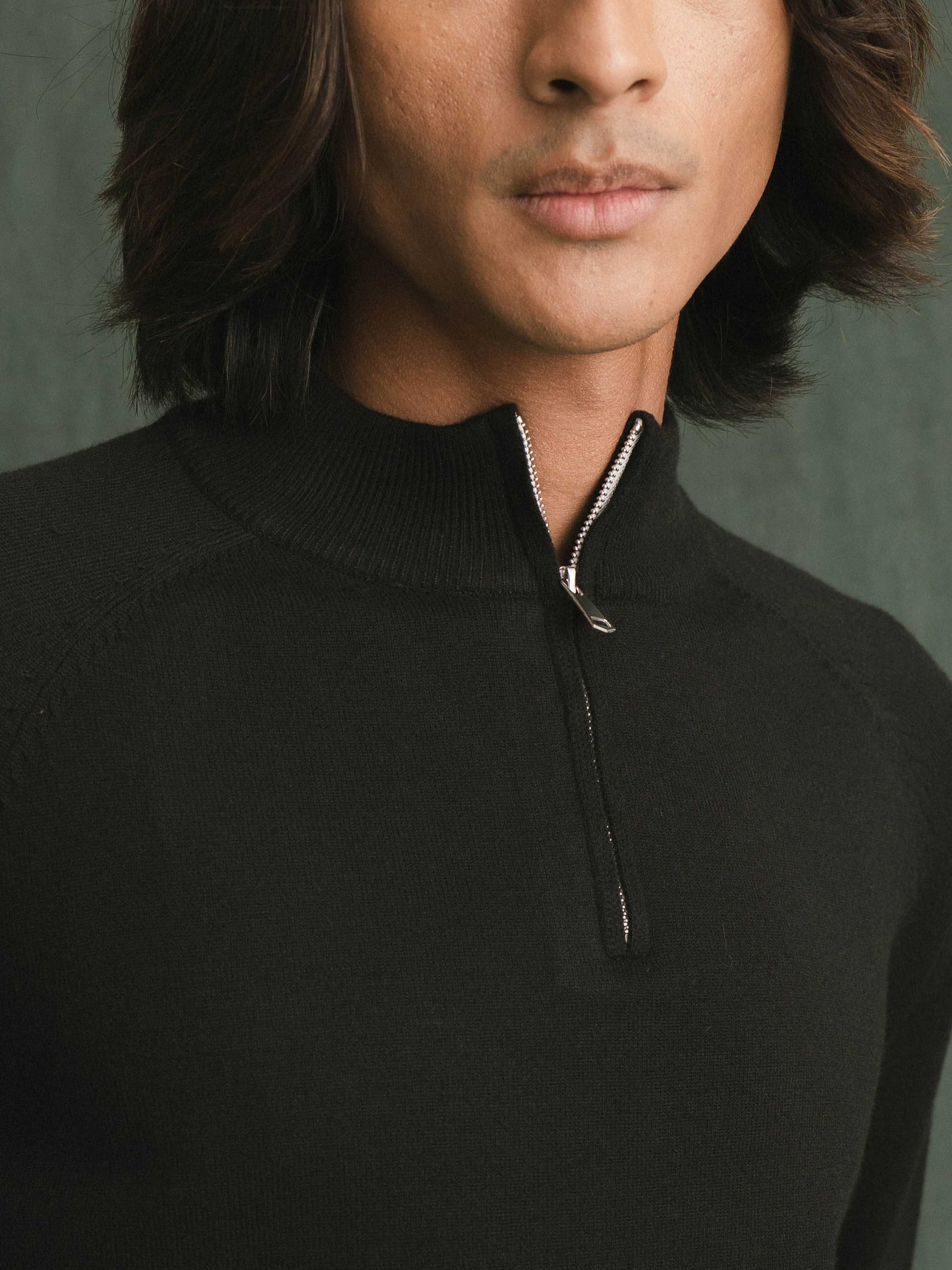 Auren Knit - Black Quater-Zip