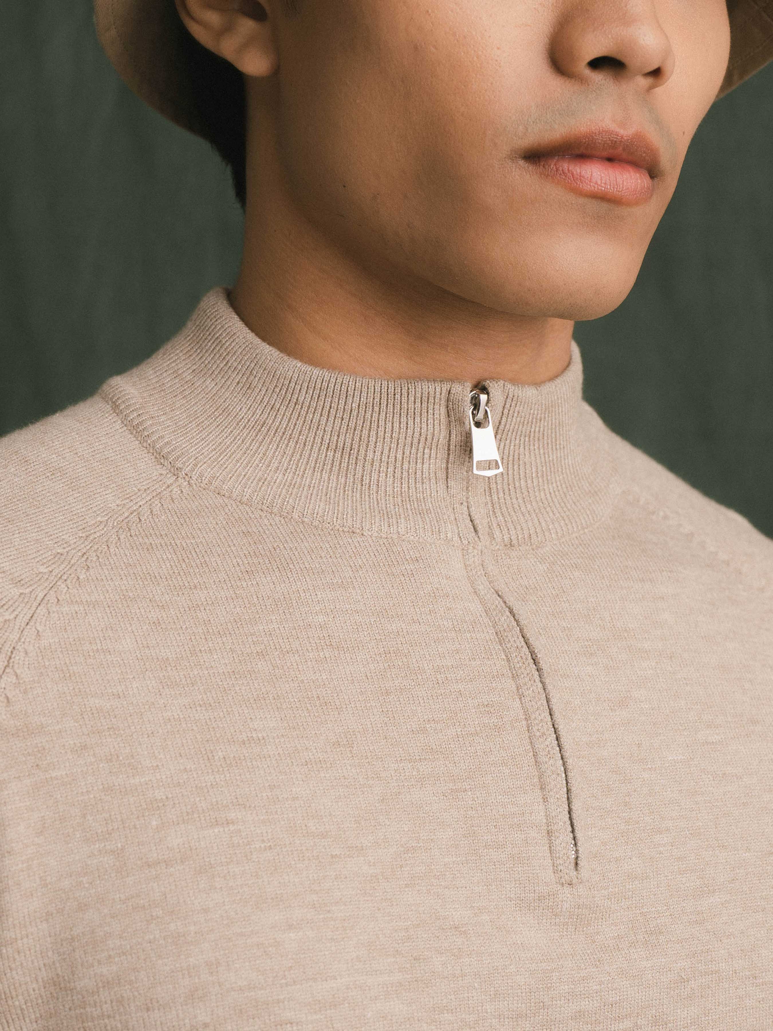 Auren Knit - Sand Quater-Zip
