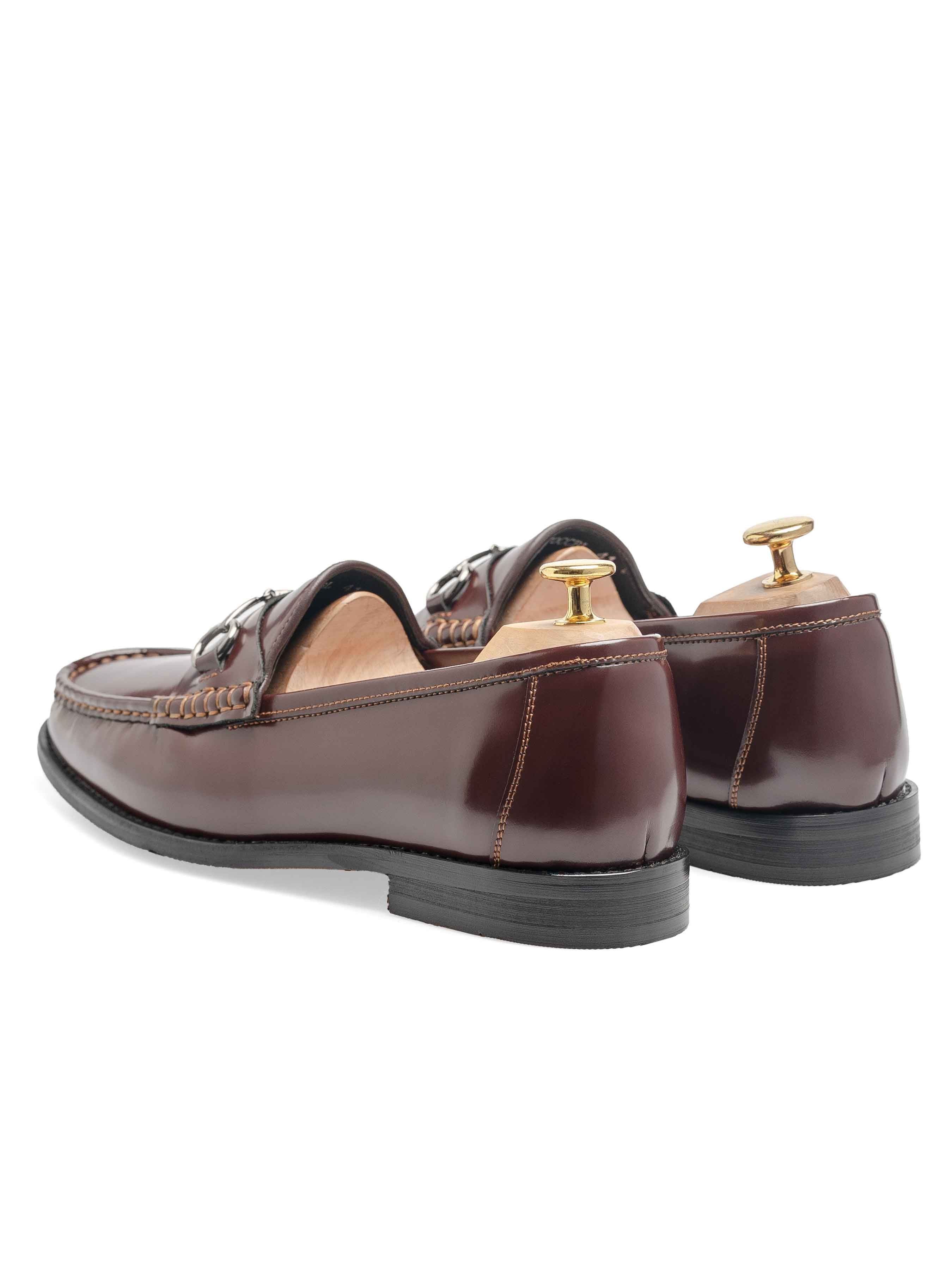 Horsebit Moccasin Loafer - Brown Polished Leather