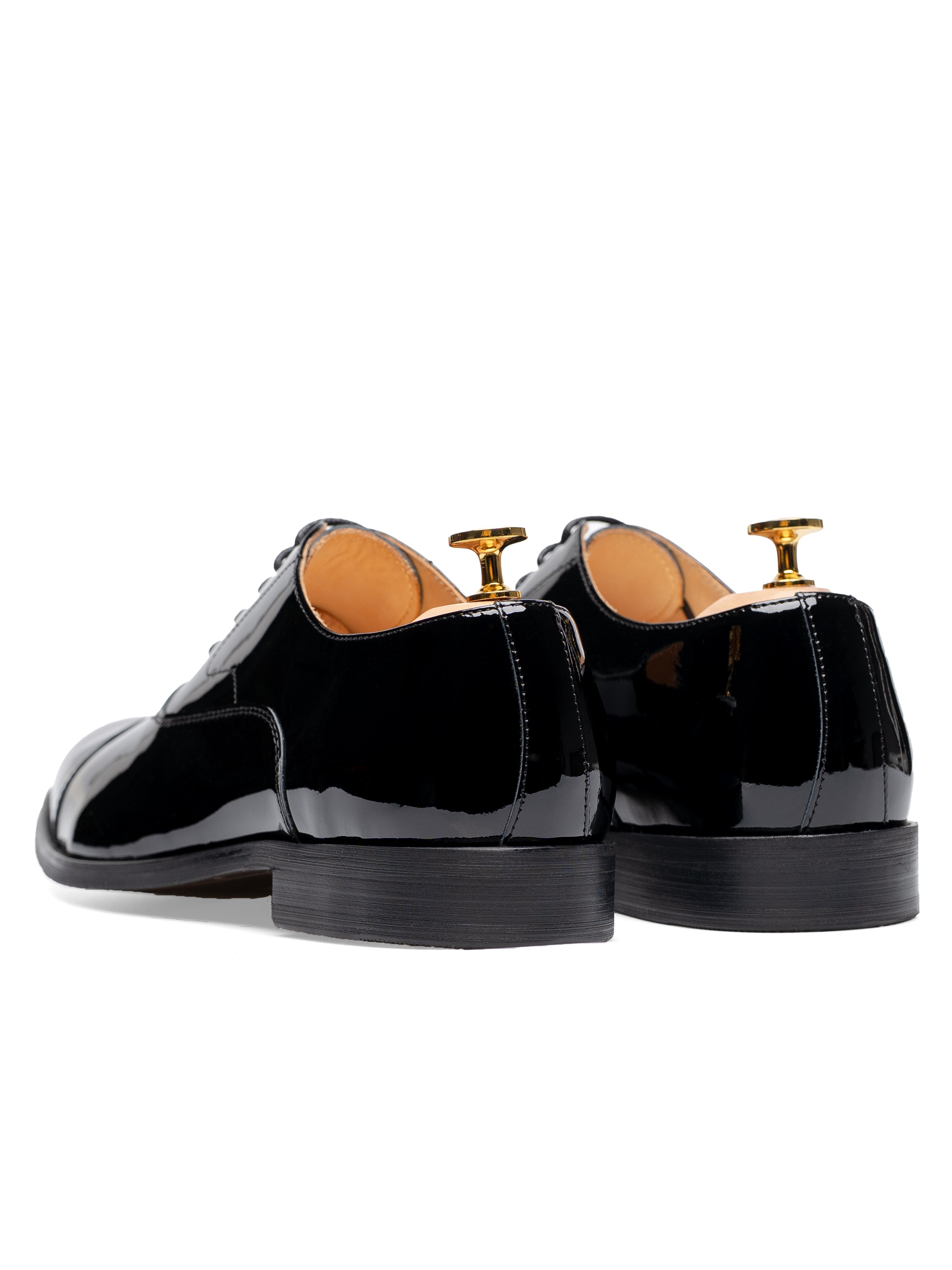 Oxford Cap Toe Tux - Black Patent Leather