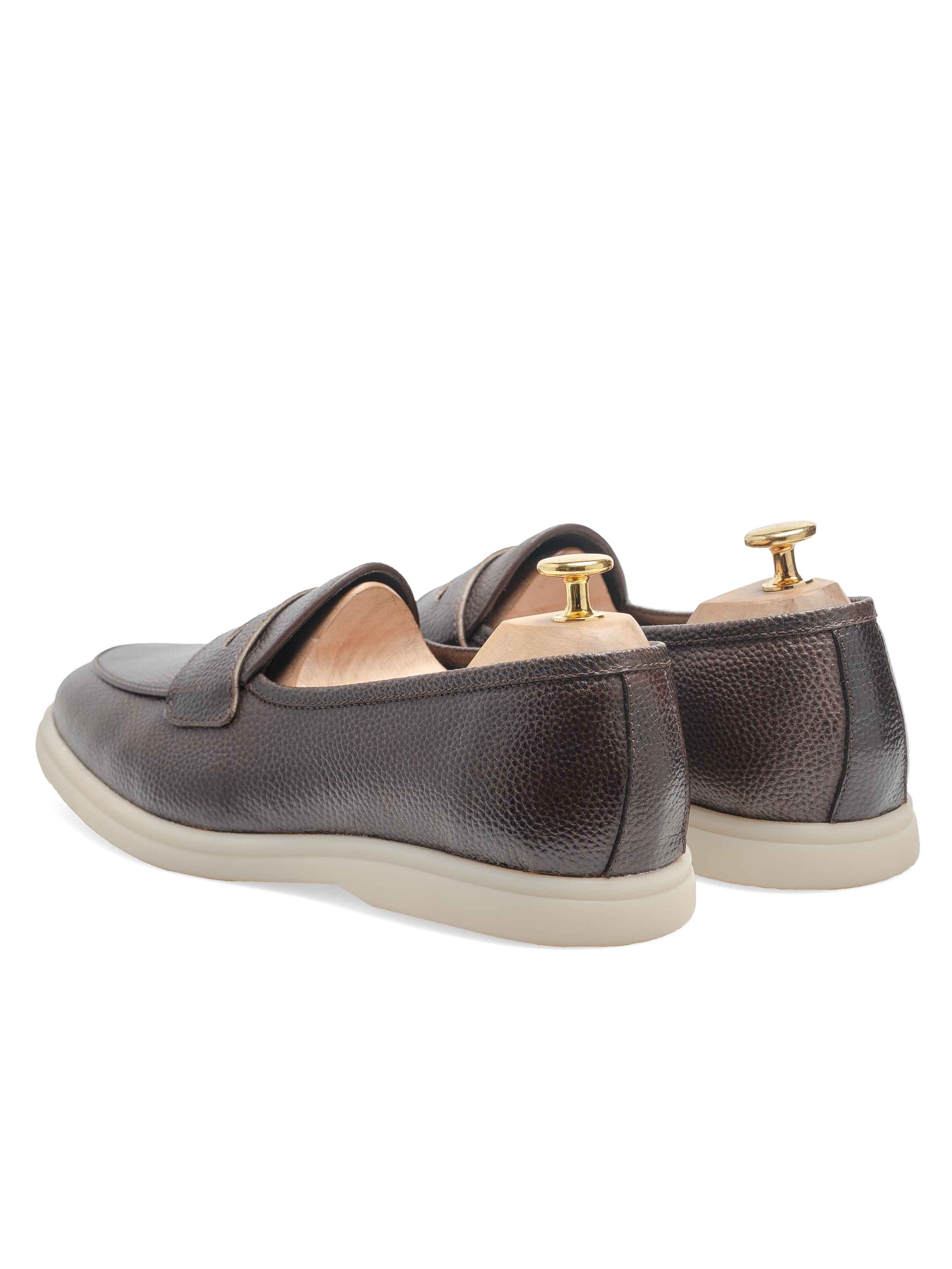 Pietro Belgian Loafer - Coffee Pebble Grain Leather (Soflex Sole)