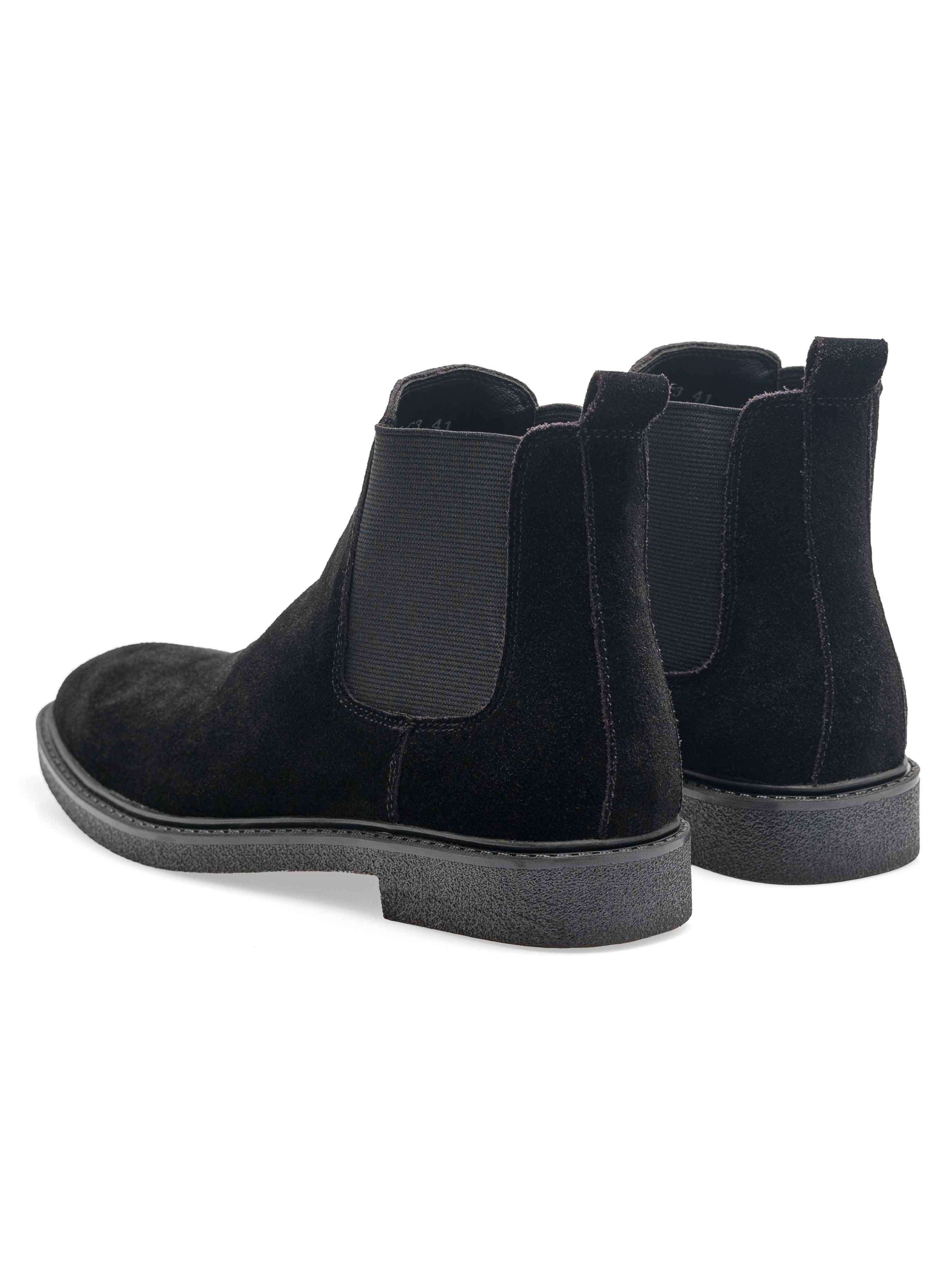 Stefano Boots - Black Suede Leather (Crepe Flex)