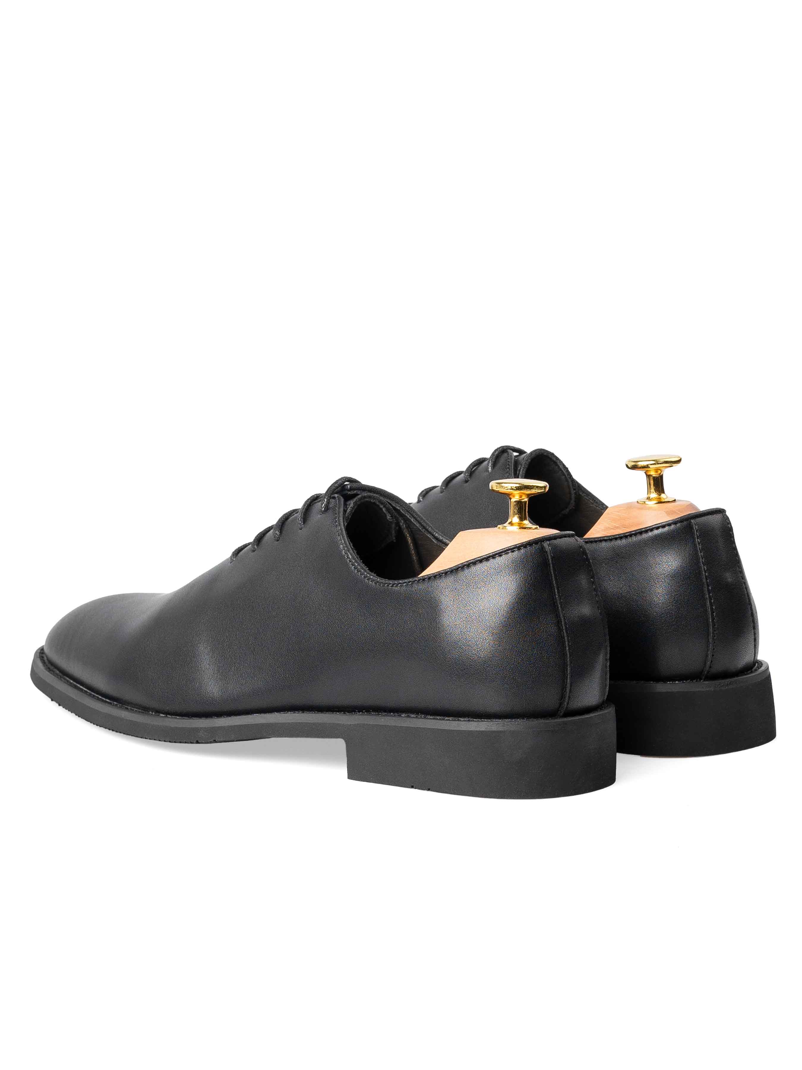 BackWholecutOxfordBlackLaceup_FlexiSole - Zeve