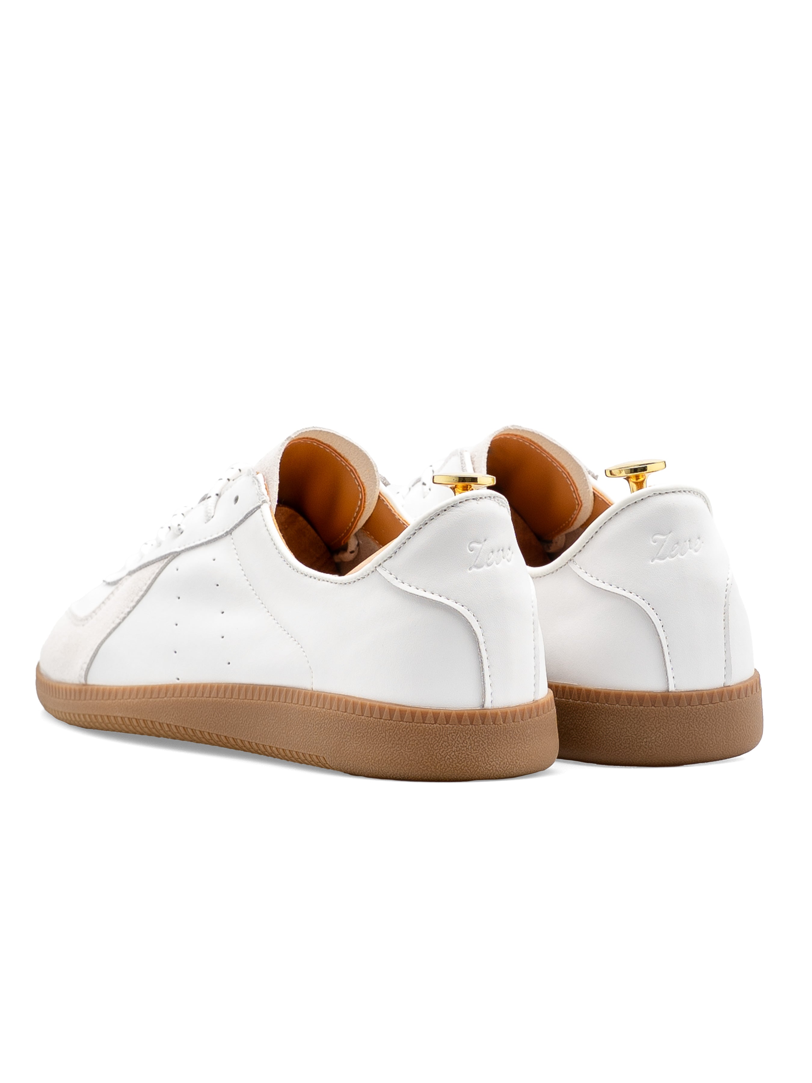 Zeve Trainer Sneaker - White Gray Suede