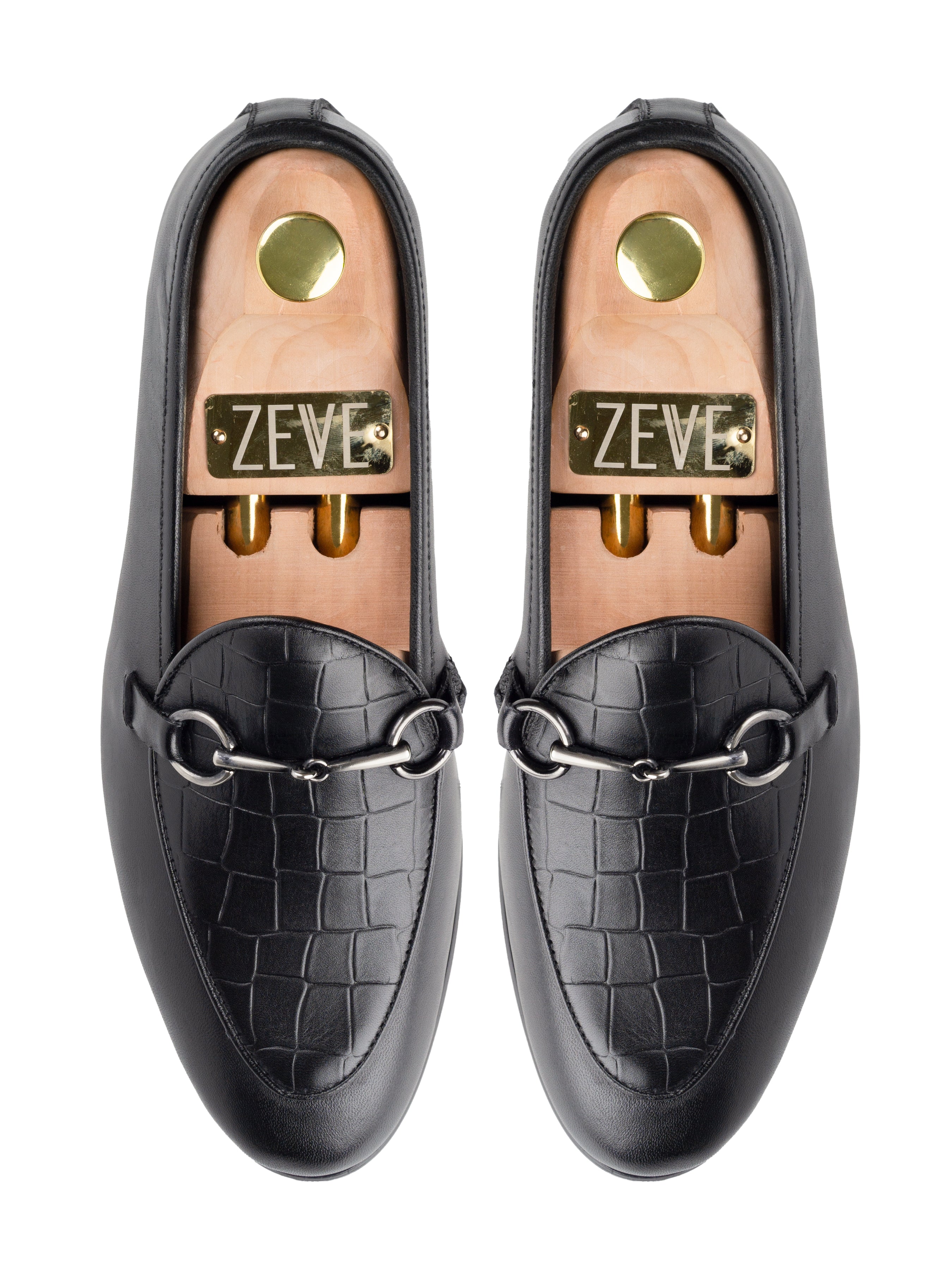 Belgian-Loafer-Horsebit-Buckle-Solid-Black-_-Croco-_Silver-Buckle__04 - Zeve