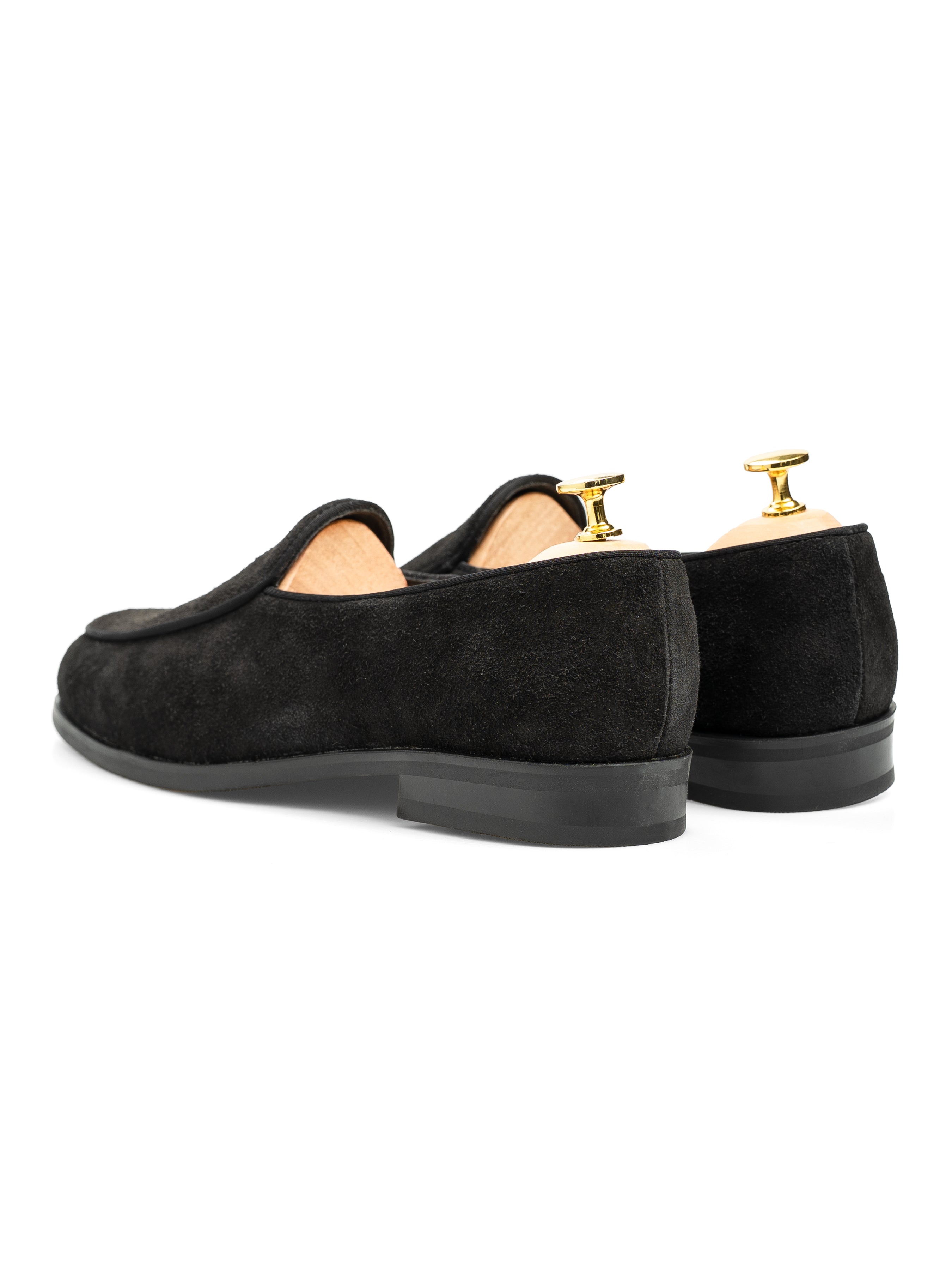 BelgianLoaferBlackSuedeLeatherBack - Zeve