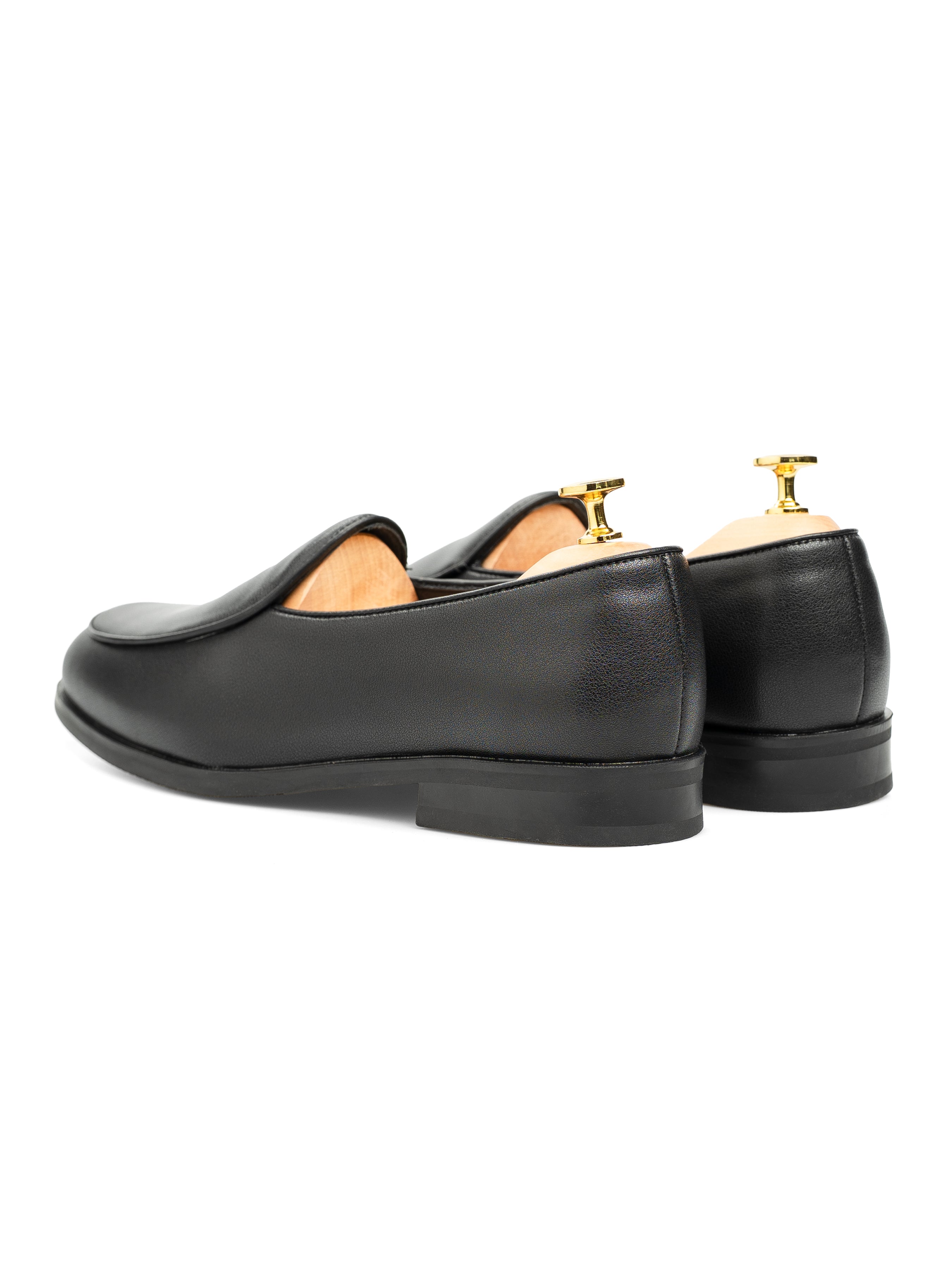 BelgianLoaferSolidBlackLeatherBack - Zeve
