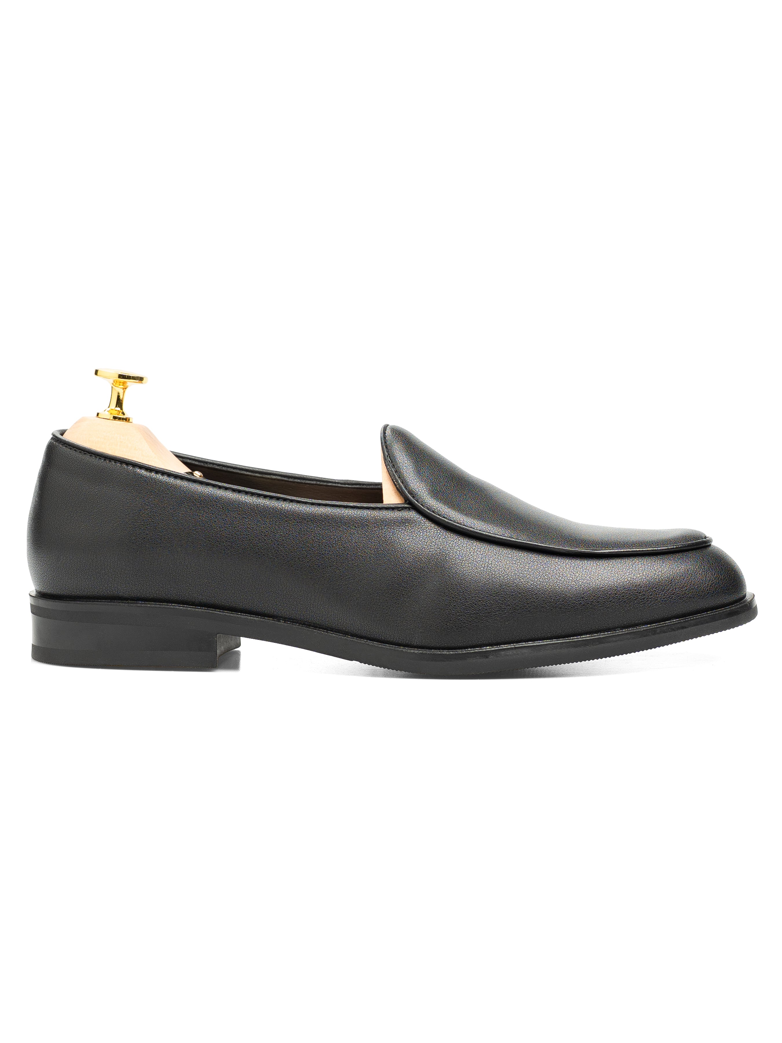 Belgian Loafer - Solid Black Leather