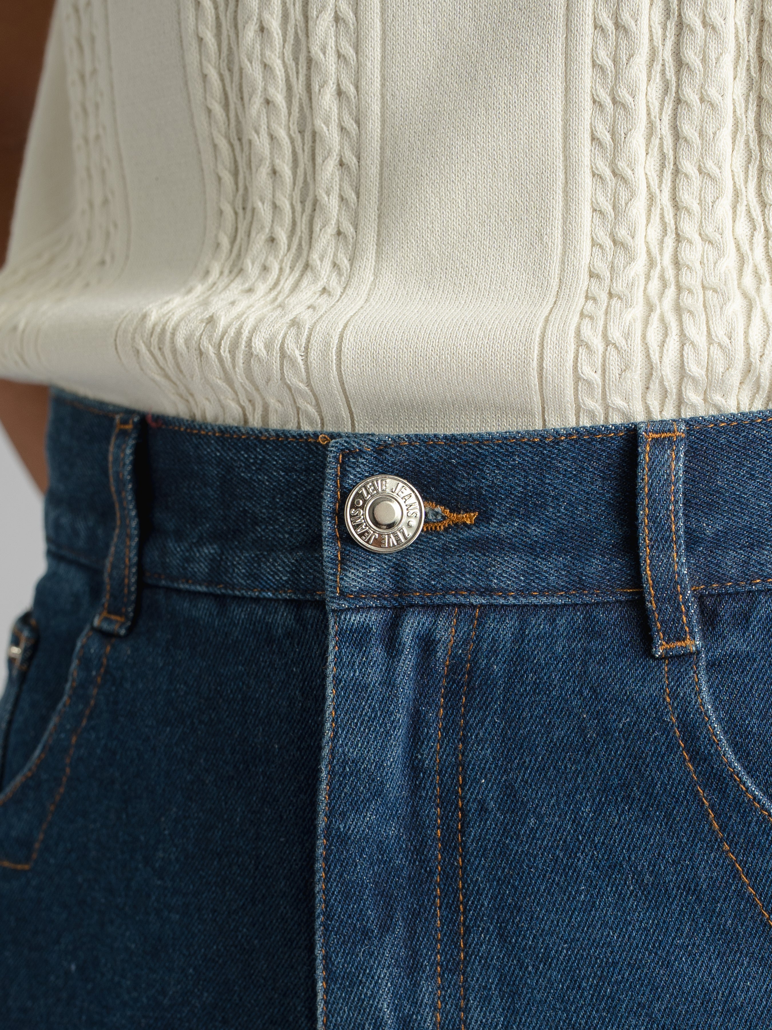 Palermo High Waisted Jeans - Dark Blue (Wide Fit)