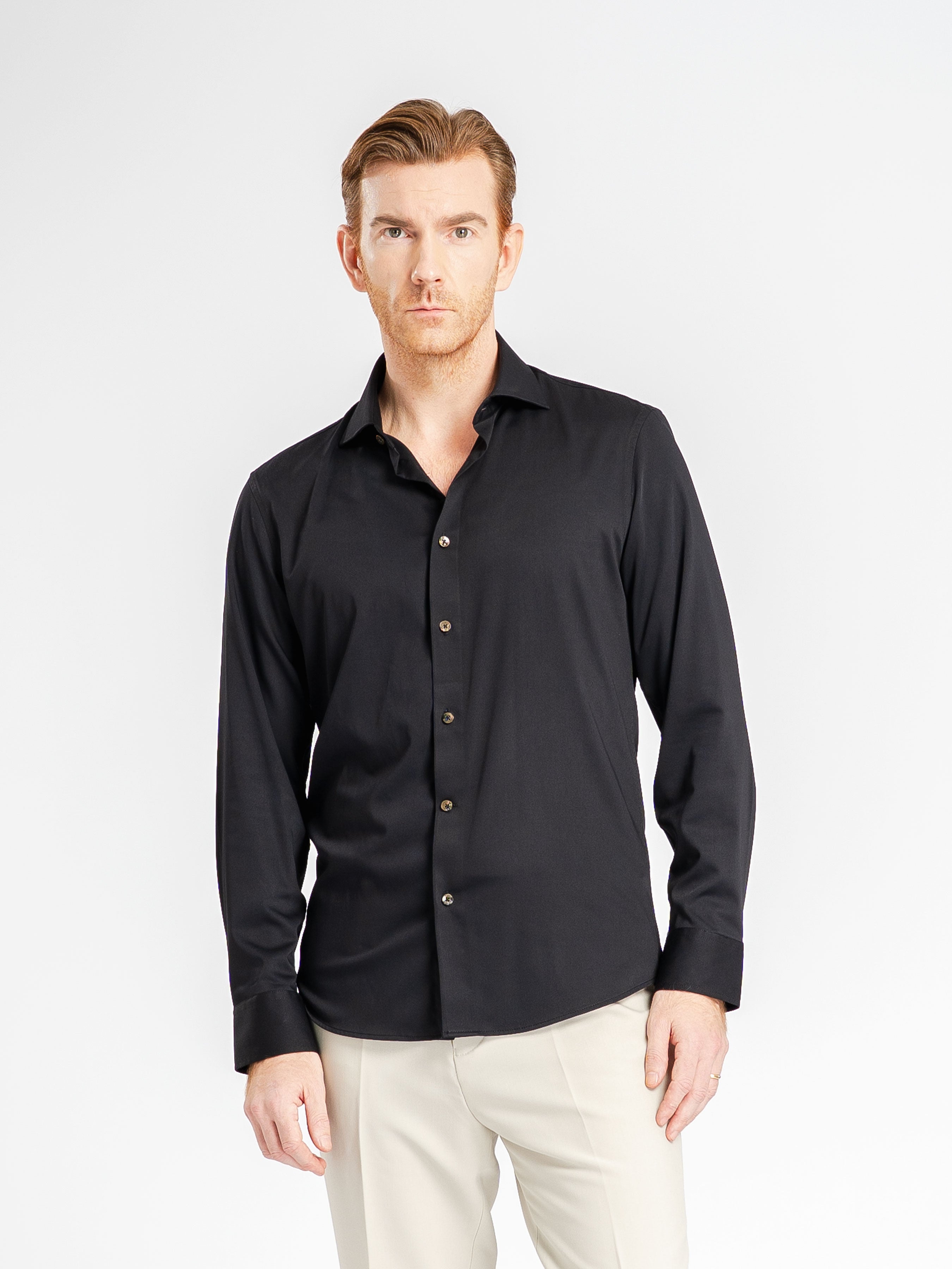 Capri Formal Shirt - Black Windsor Collar