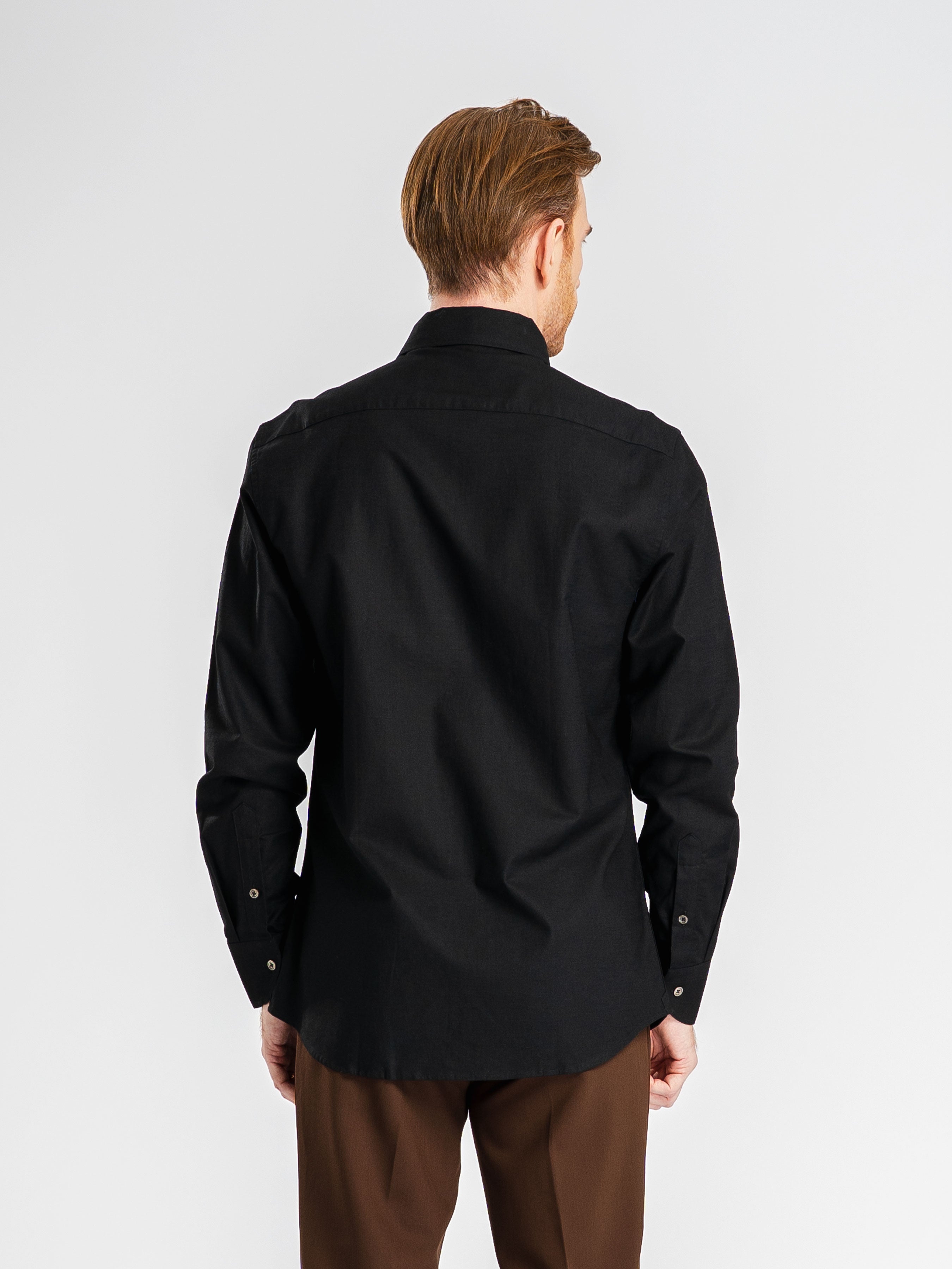 Emanuel Shirt - Black One-piece Collar