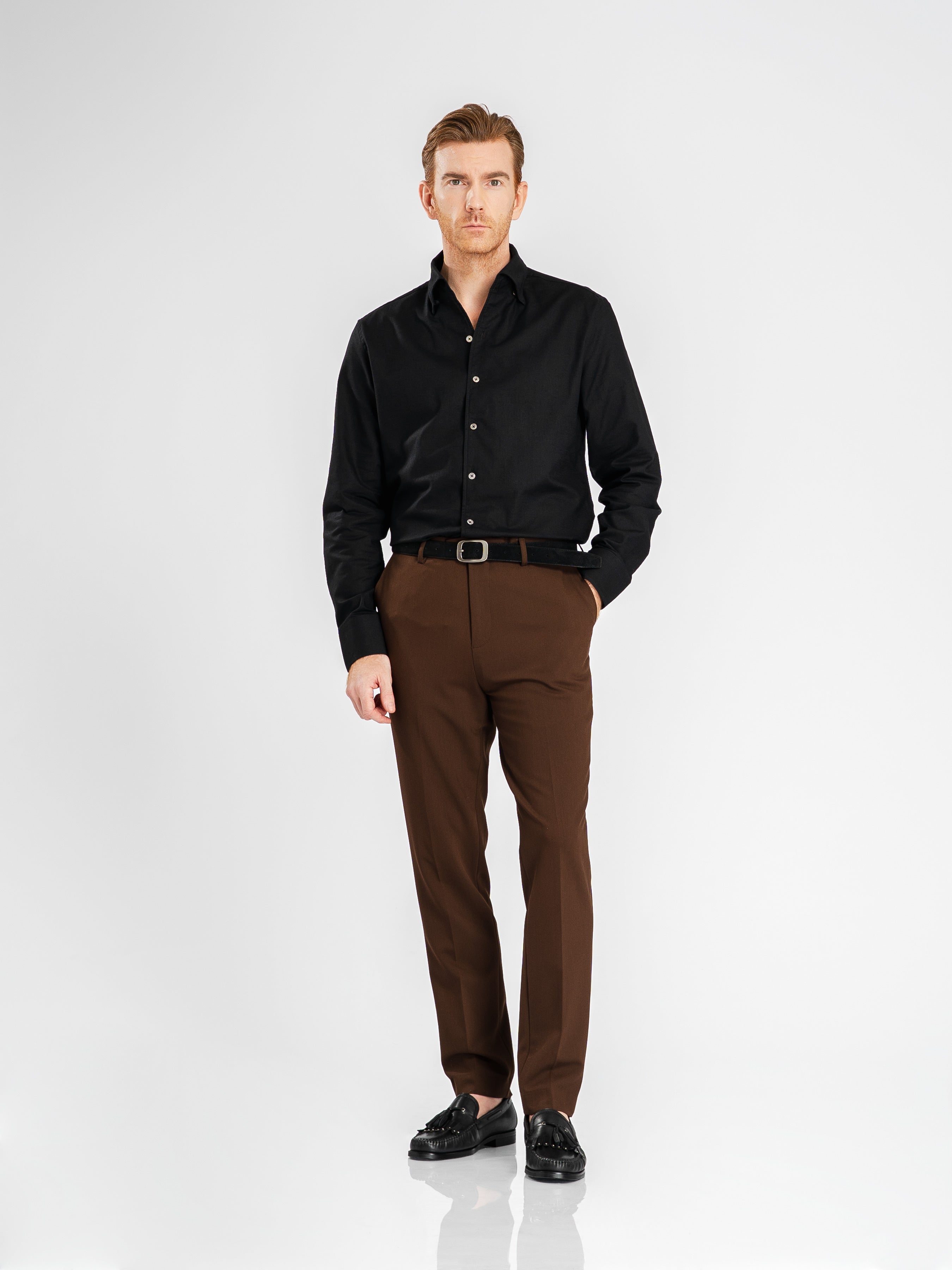 Emanuel Shirt - Black One-piece Collar