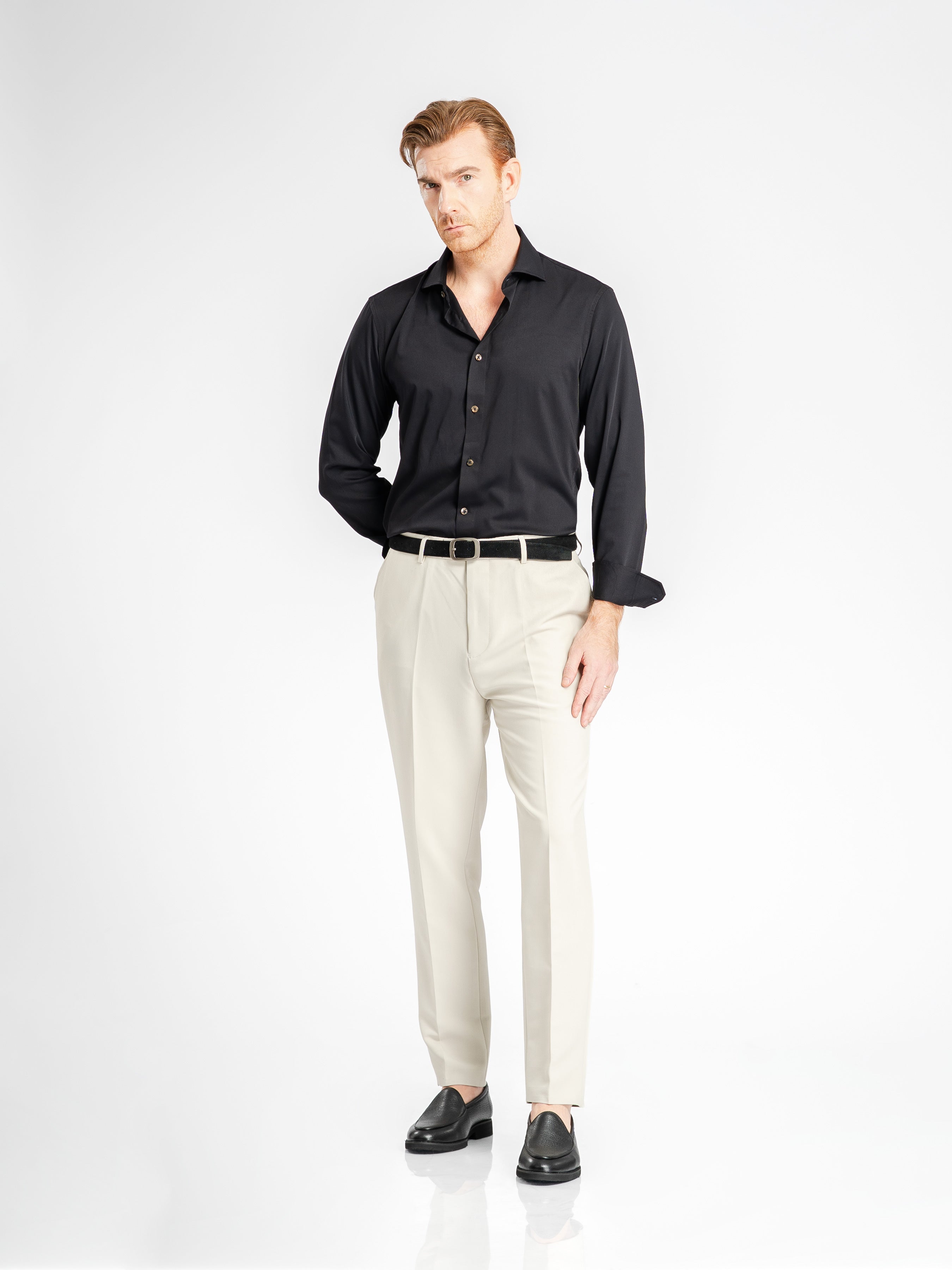 Capri Formal Shirt - Black Windsor Collar