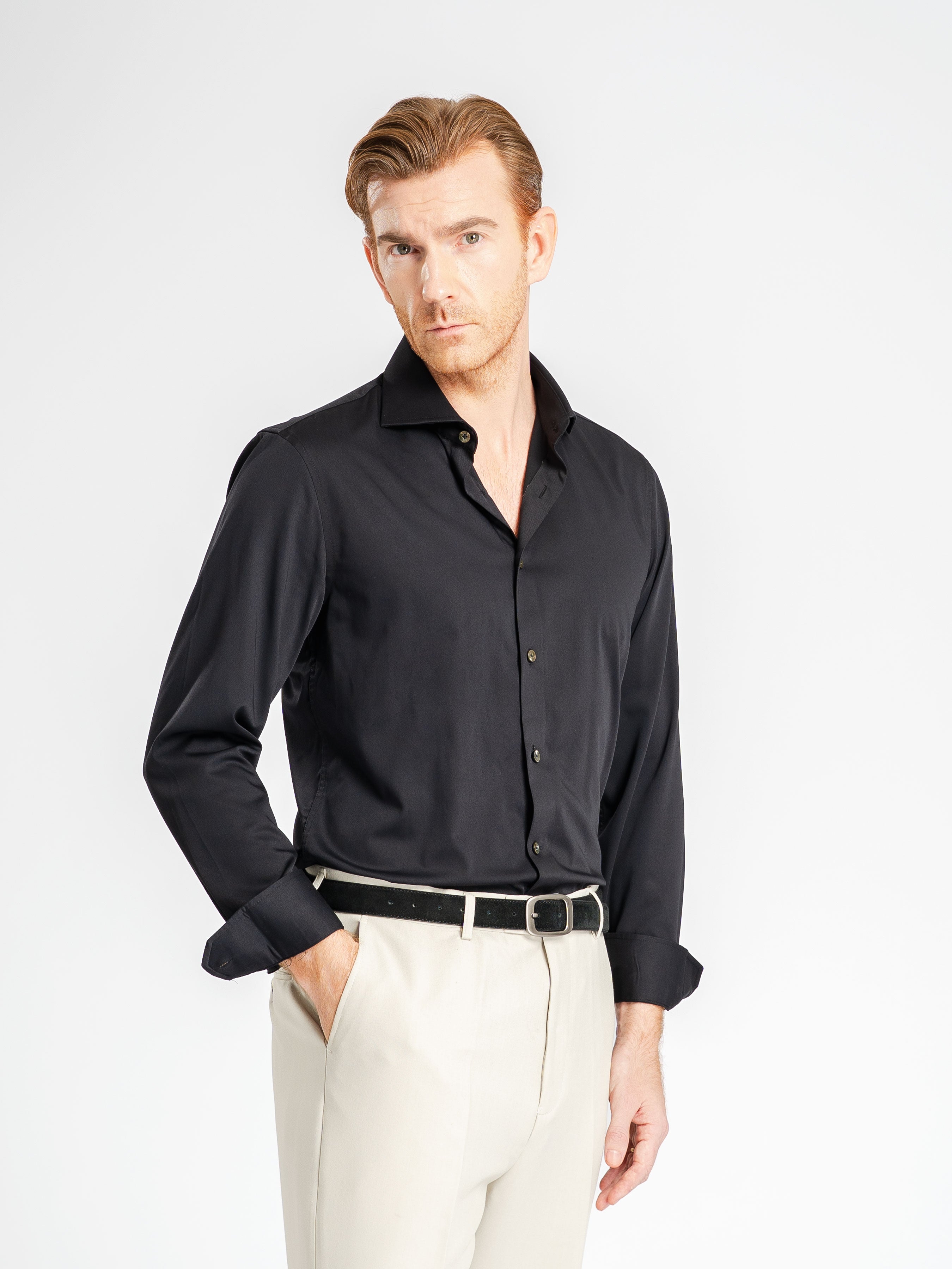 Capri Formal Shirt - Black Windsor Collar