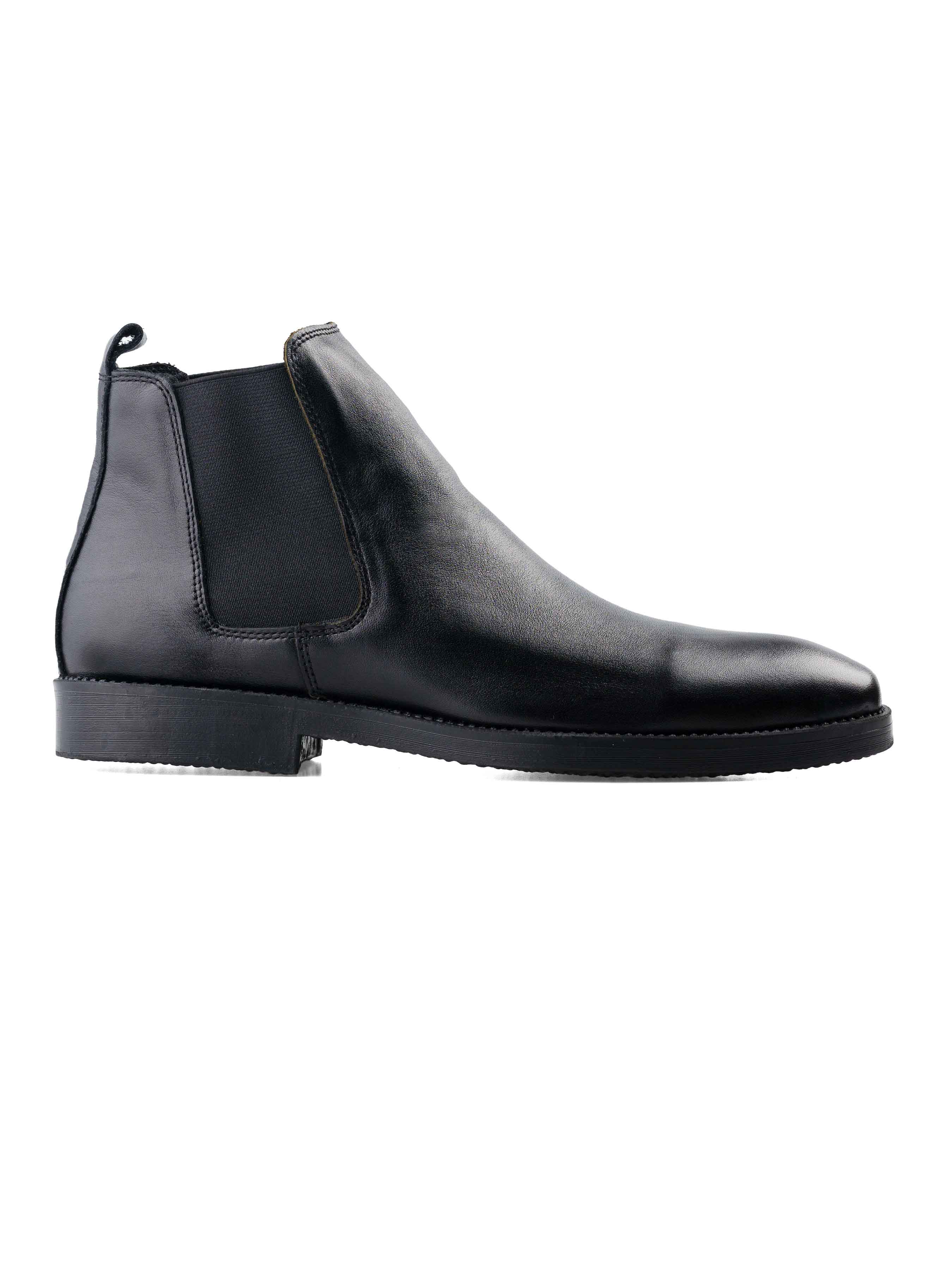 Chelsea Boots - Solid Black Leather (Crepe Sole)
