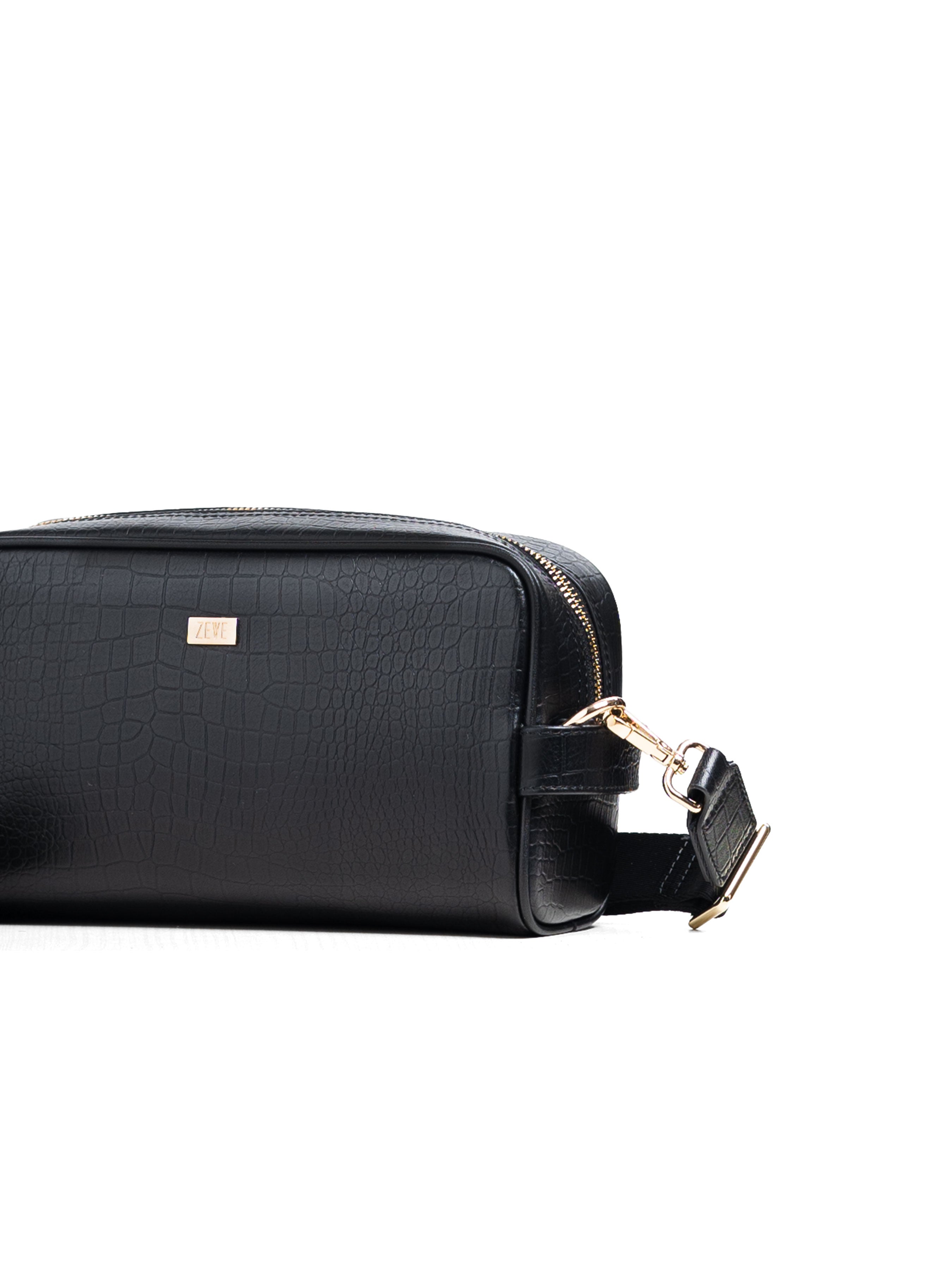 Ravello Clutch - Black Croco Leather