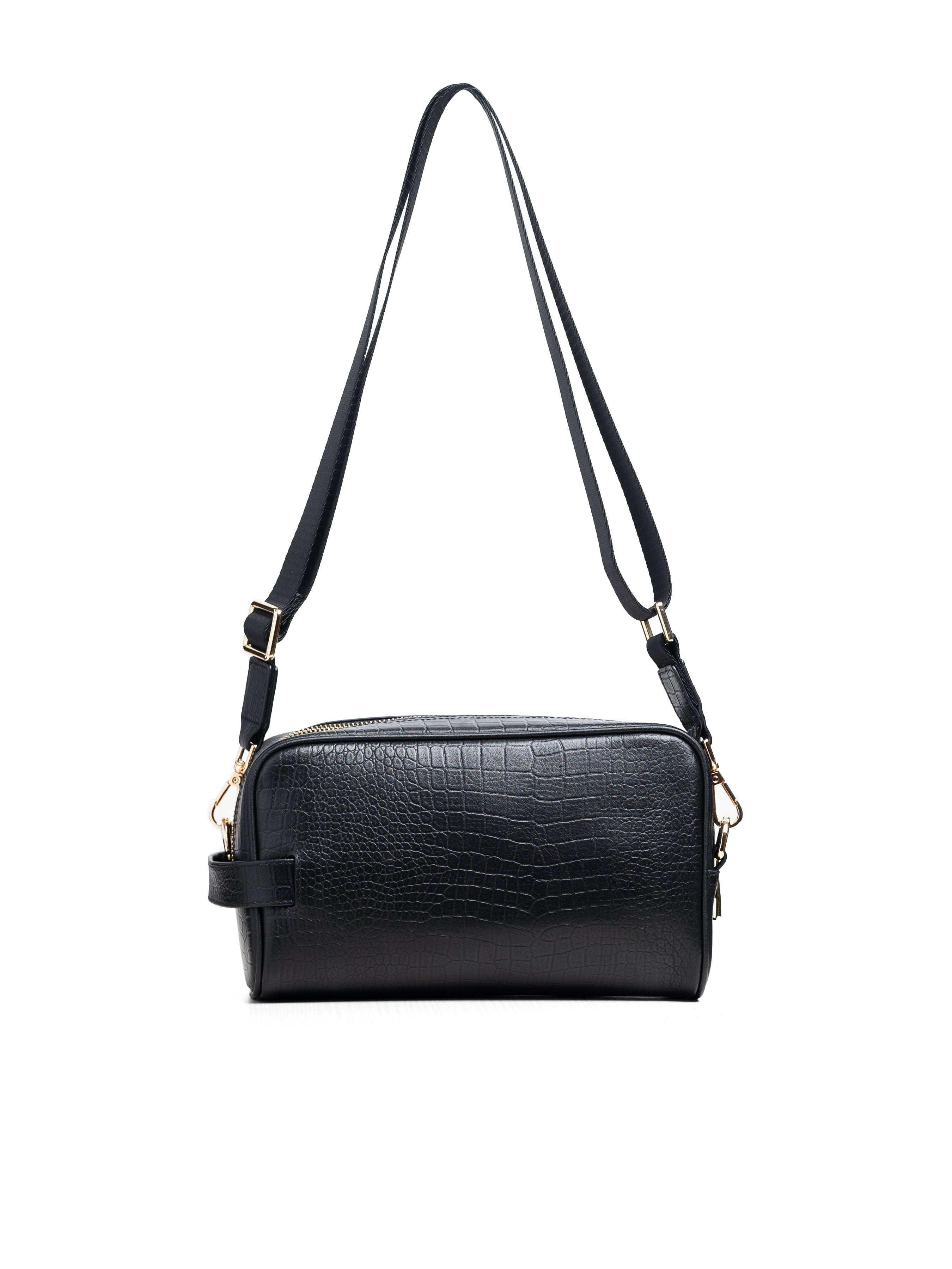 Ravello Clutch - Black Croco Leather