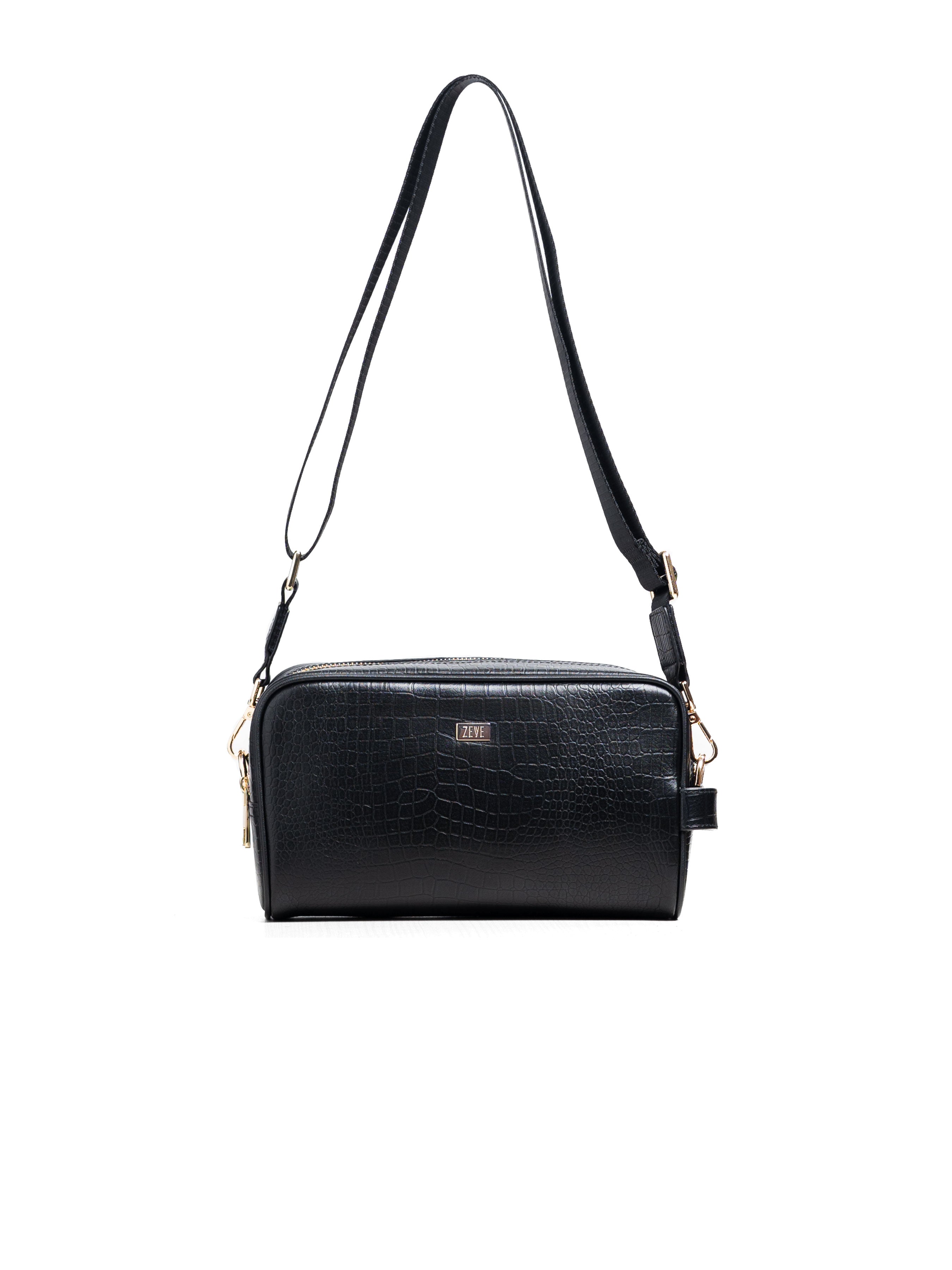 Ravello Clutch - Black Croco Leather
