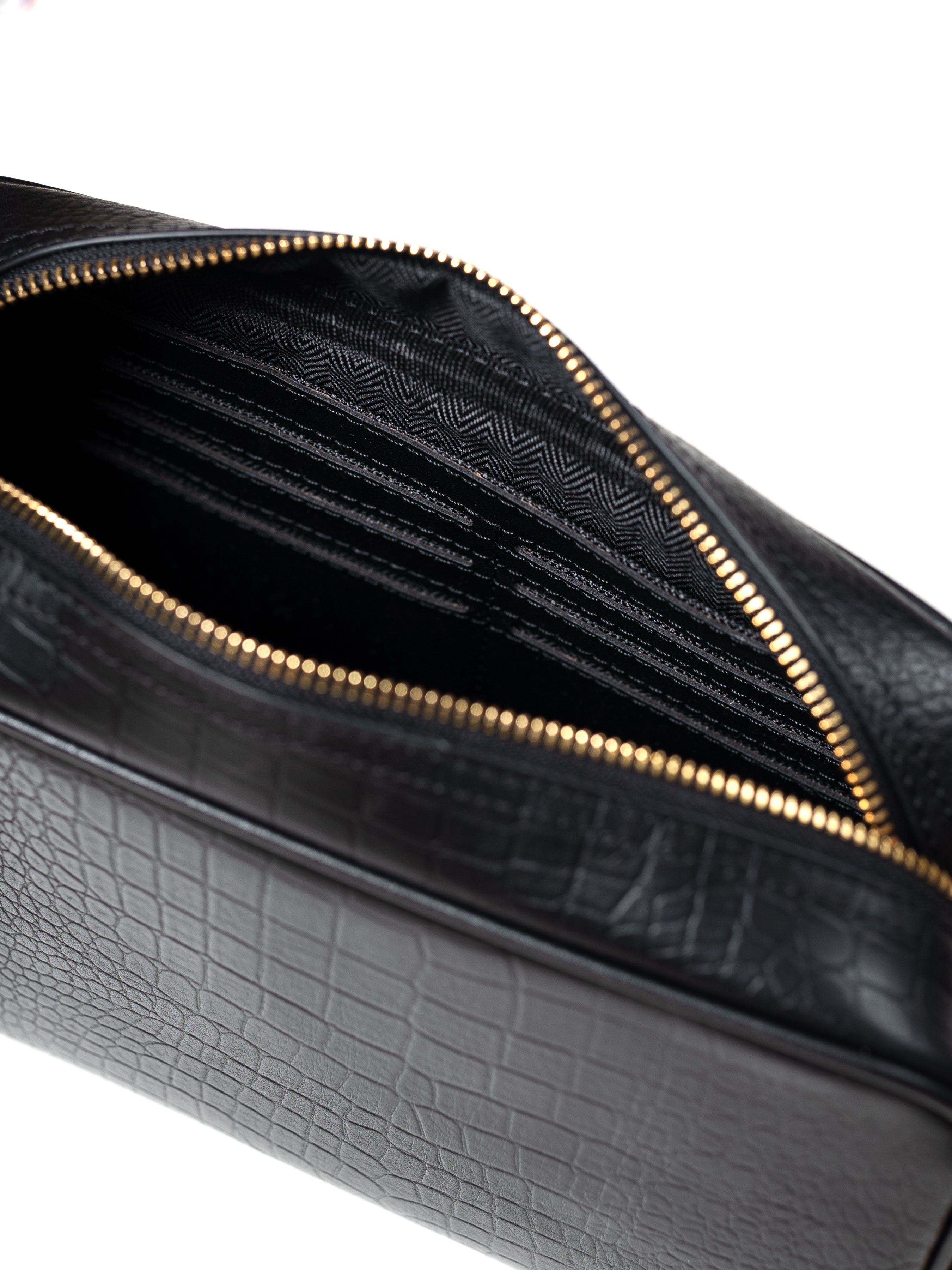 Ravello Clutch - Black Croco Leather