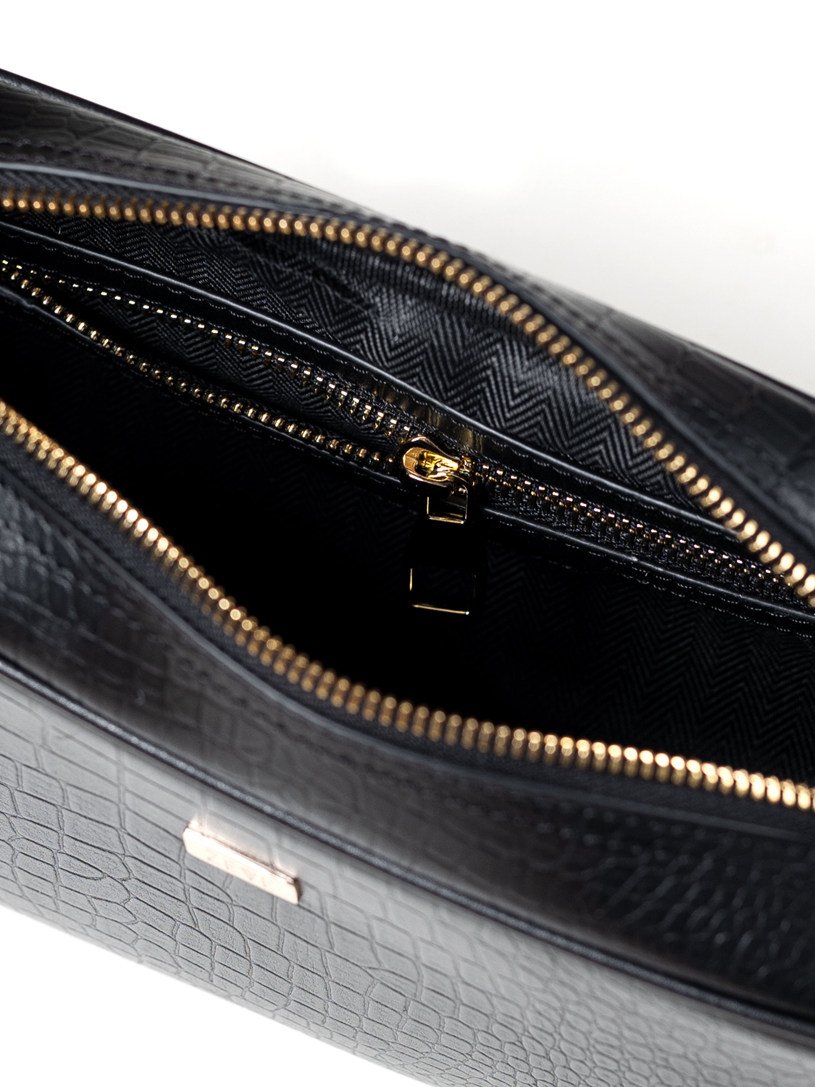 Ravello Clutch - Black Croco Leather