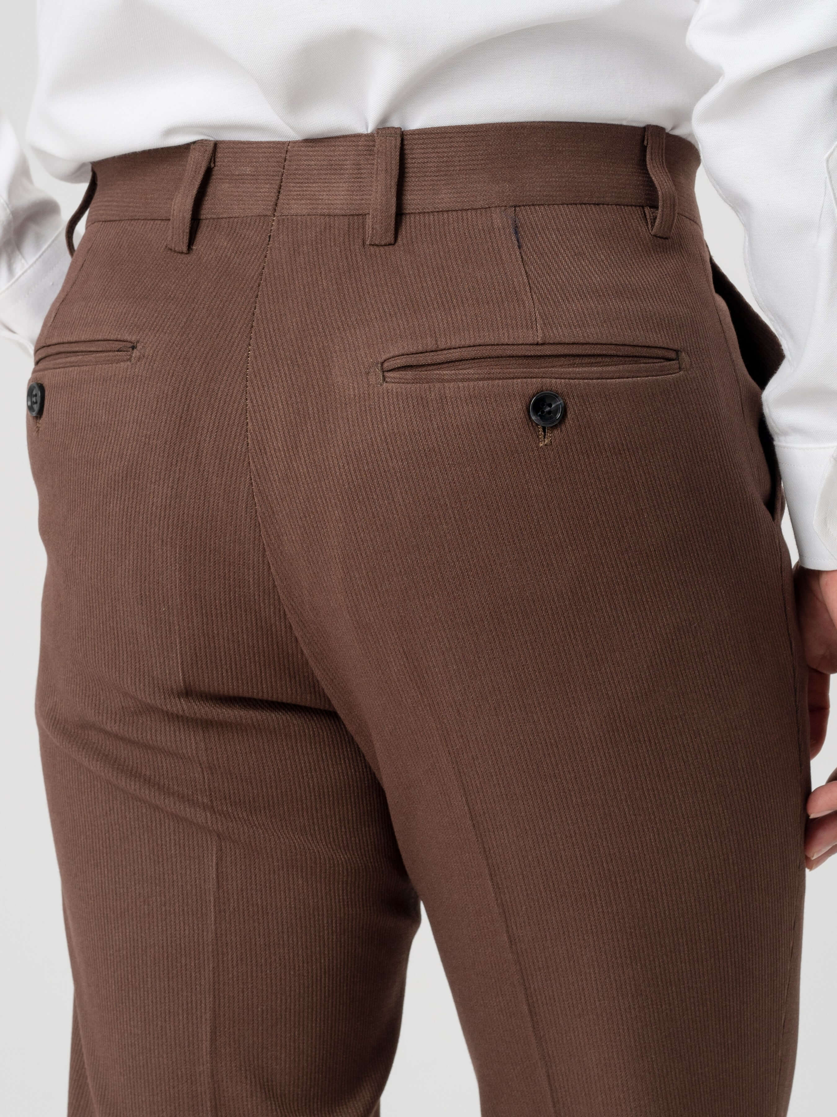 Trousers With Belt Loop - Corduroy Coffee (Slim Straight)