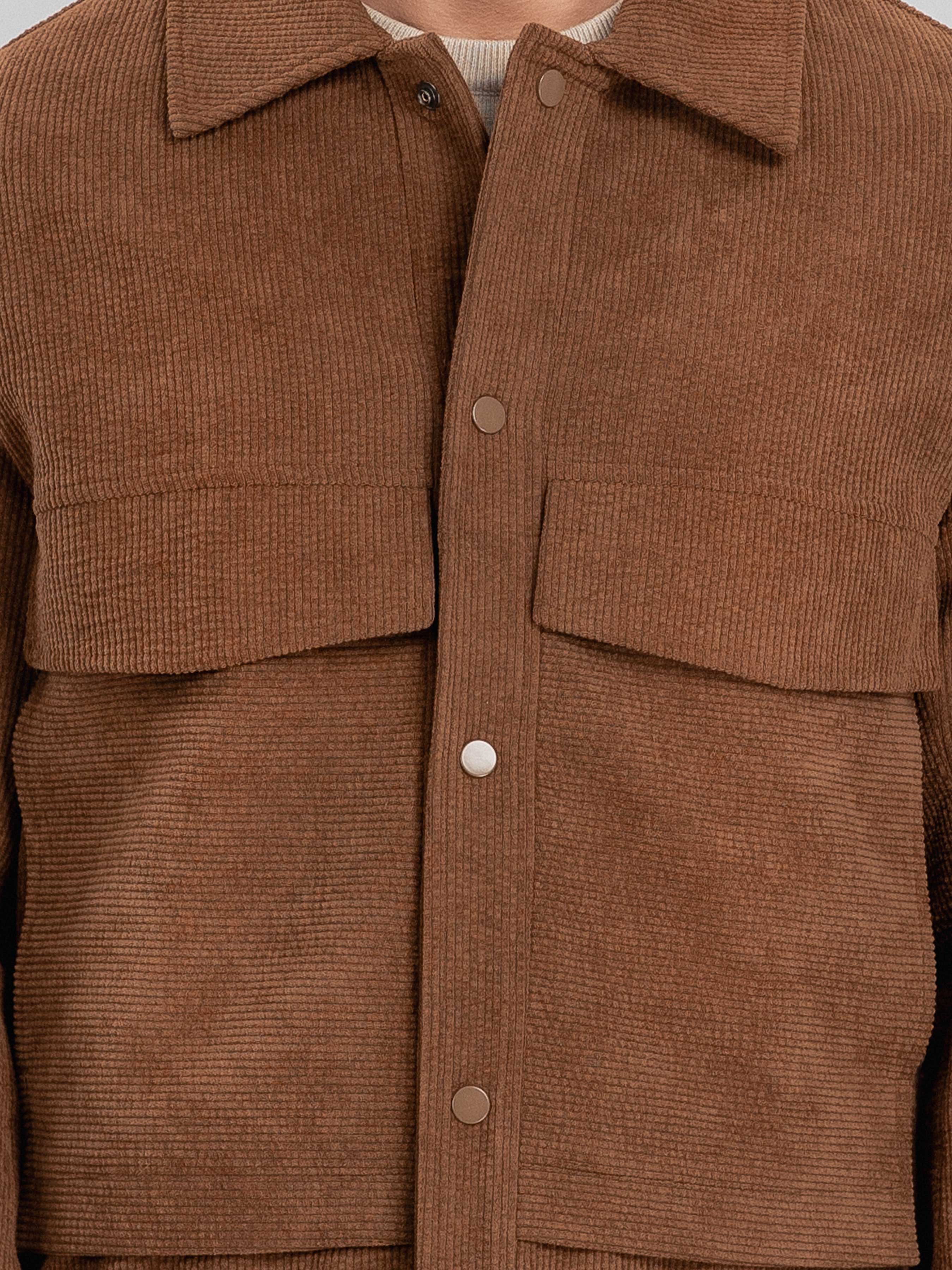 CorduroyJacketBrownButton - Zeve
