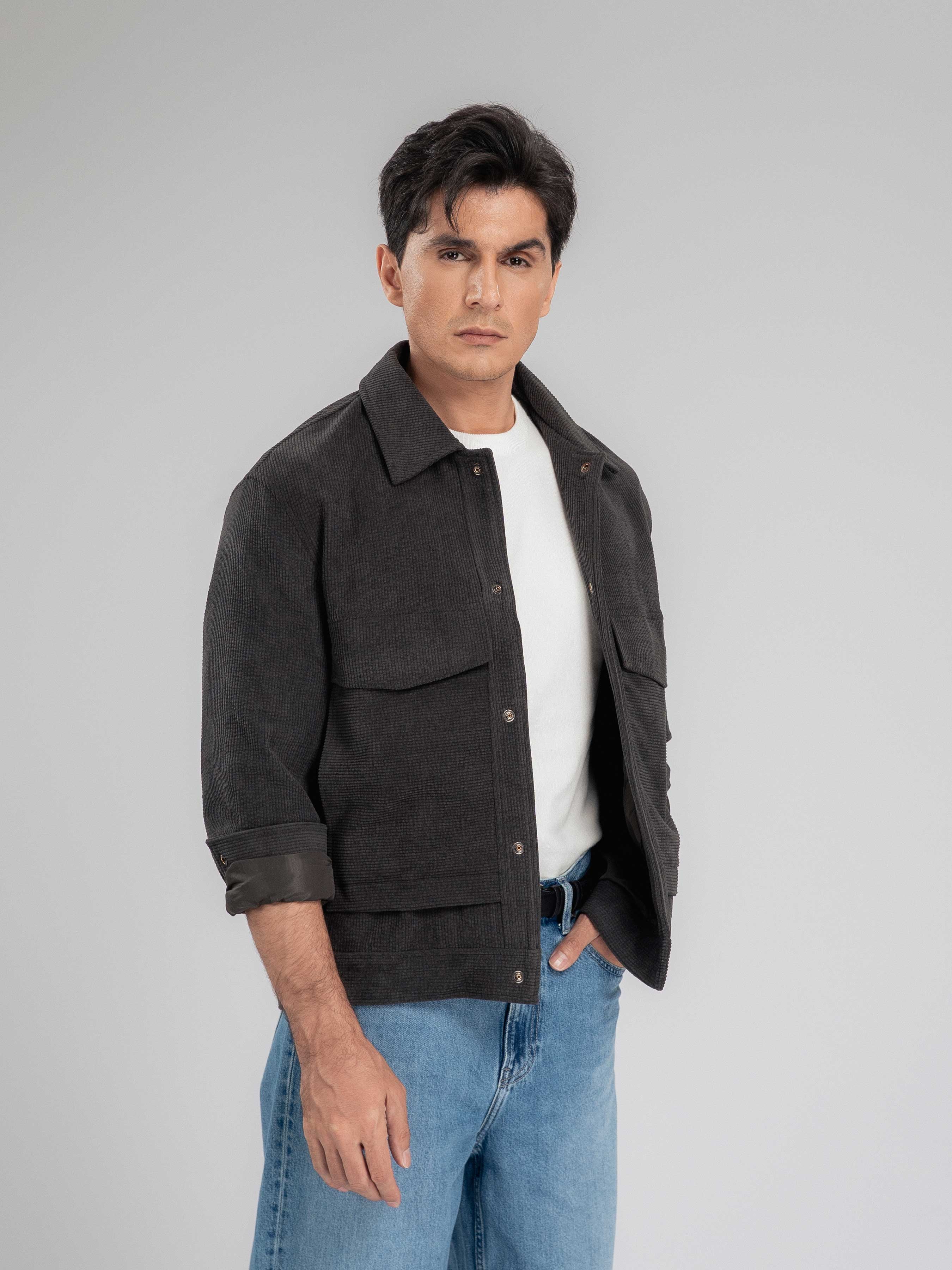 CorduroyJacketDarkGreyHalf - Zeve
