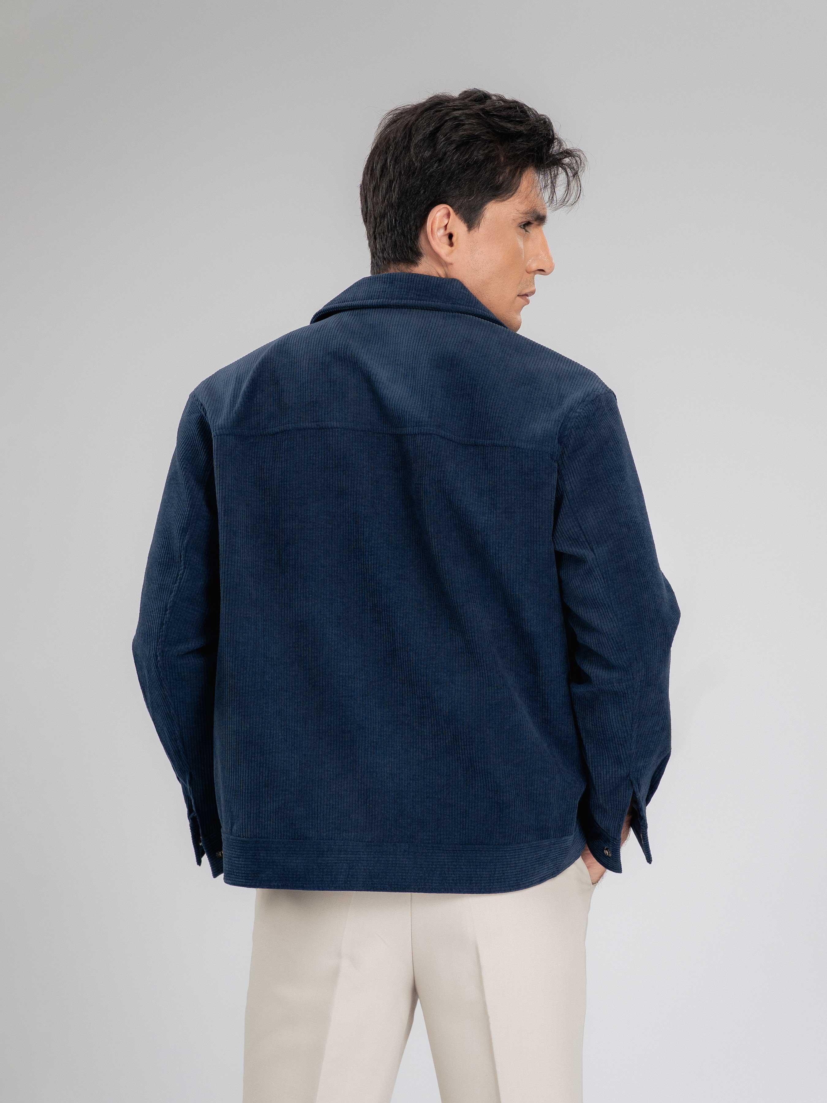 CorduroyJacketNavyBack - Zeve