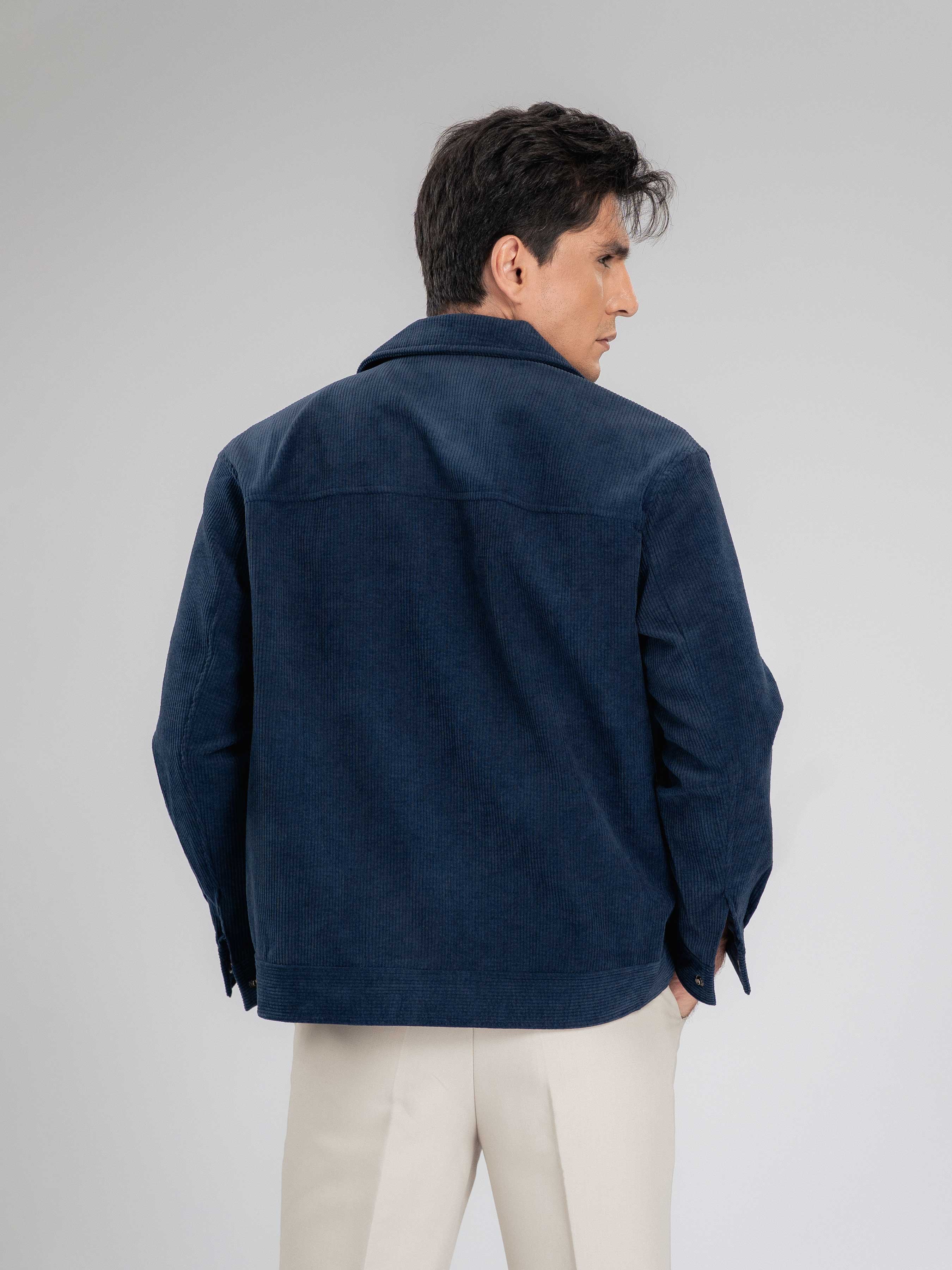CorduroyJacketNavyBack - Zeve