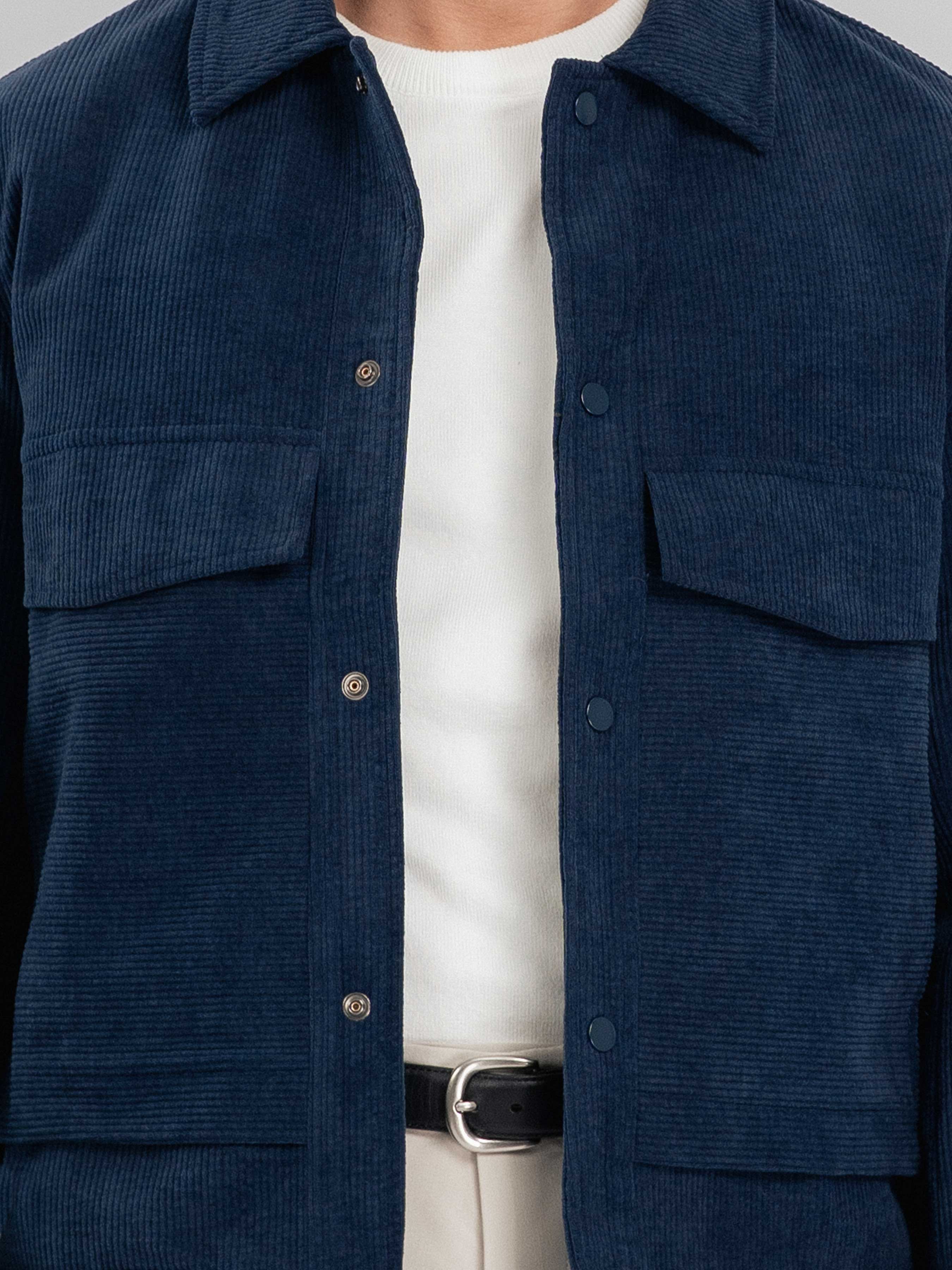 CorduroyJacketNavyButton - Zeve