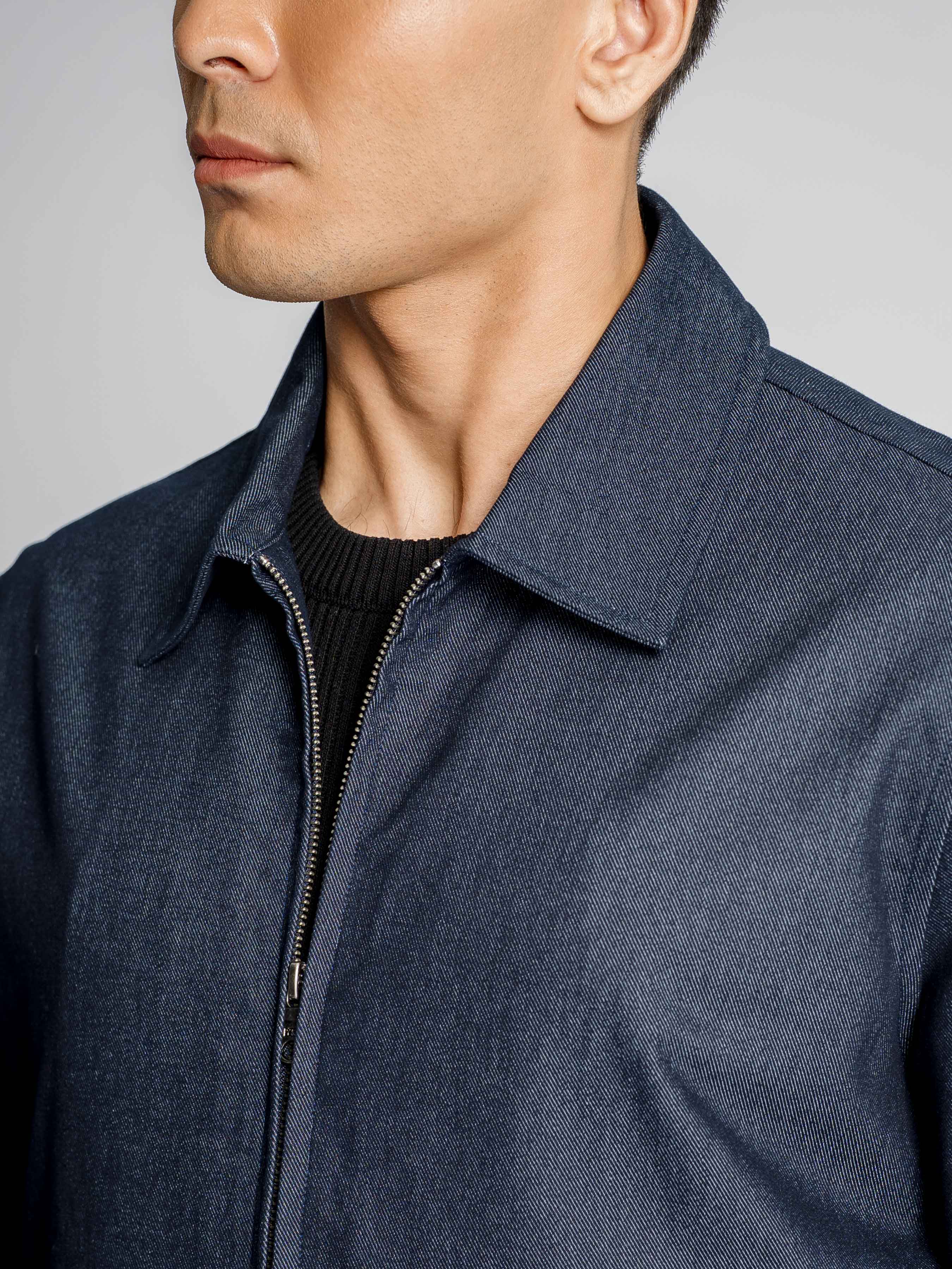 Denim Bomber Jacket - Ash Blue