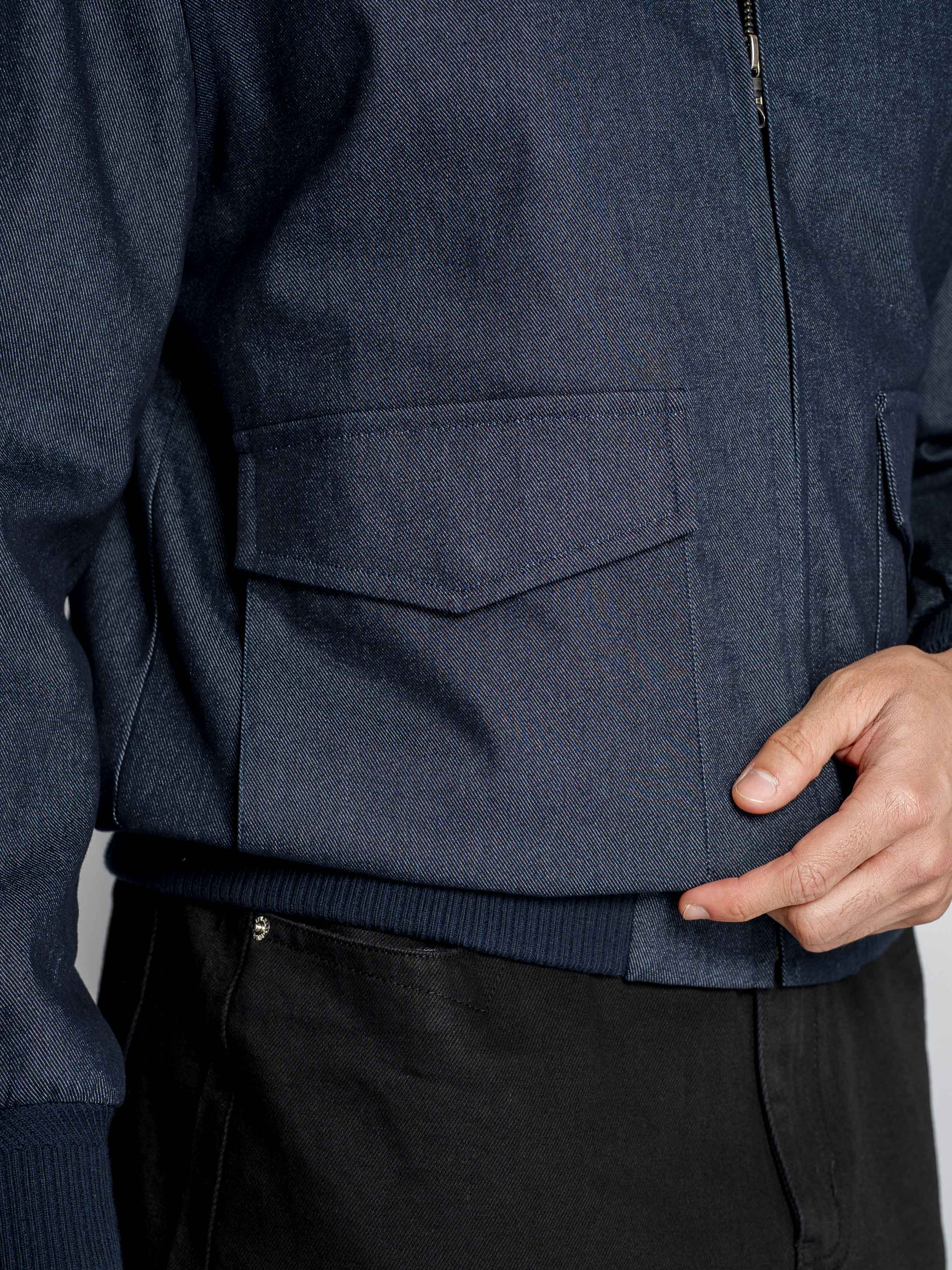 Denim Bomber Jacket - Ash Blue